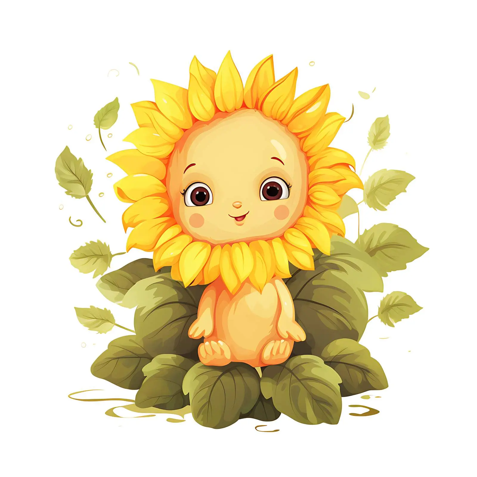 Sunflower Floral Summer Newborn Portrait — free download from Dotvec