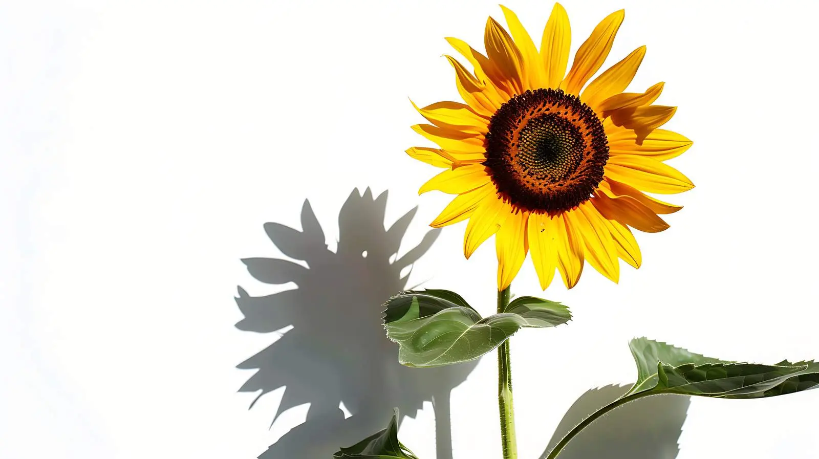 Aesthetic Sunflower in Sunlight on White Background — free download from Dotvec