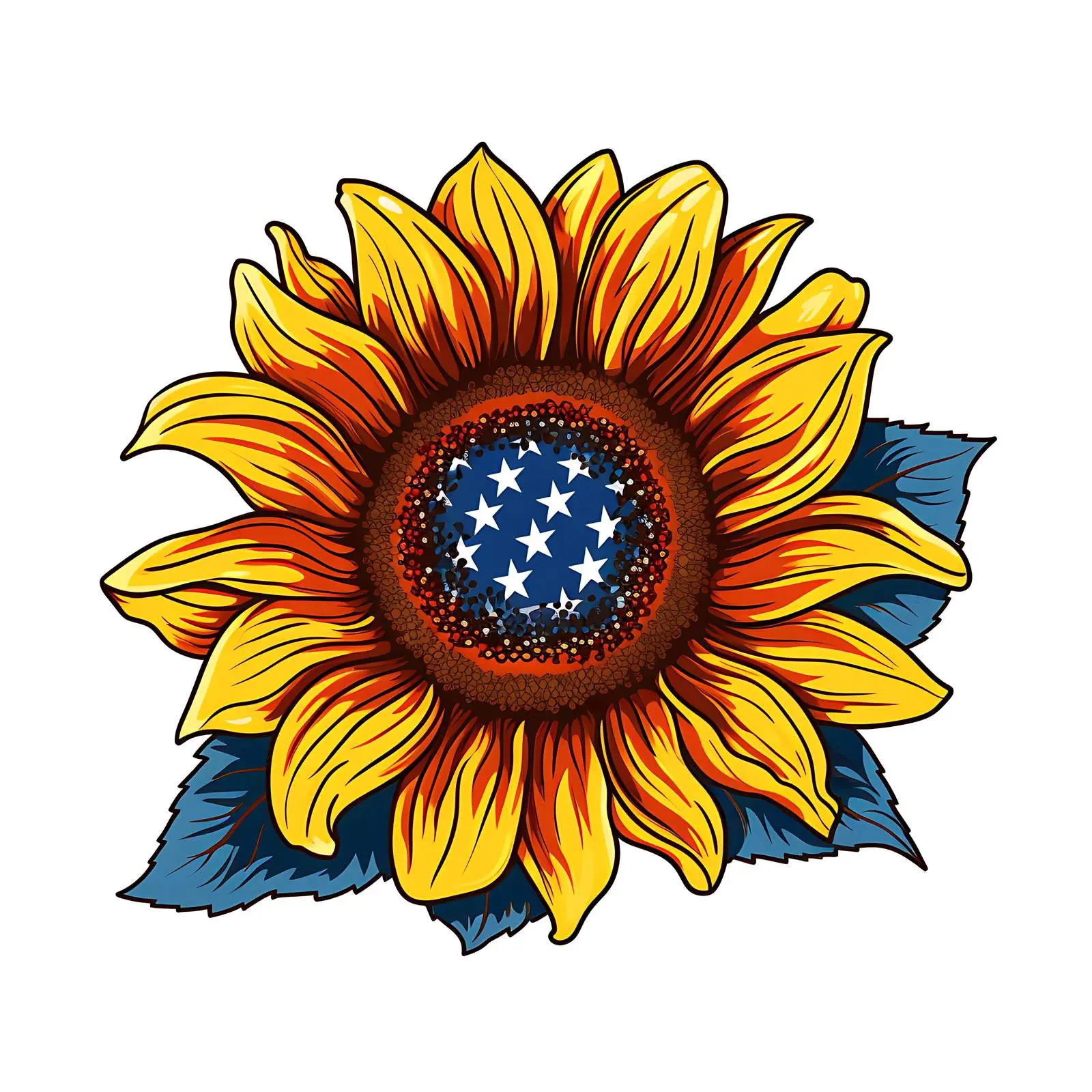 Sunflower Featuring American Flag Colors — free download from Dotvec
