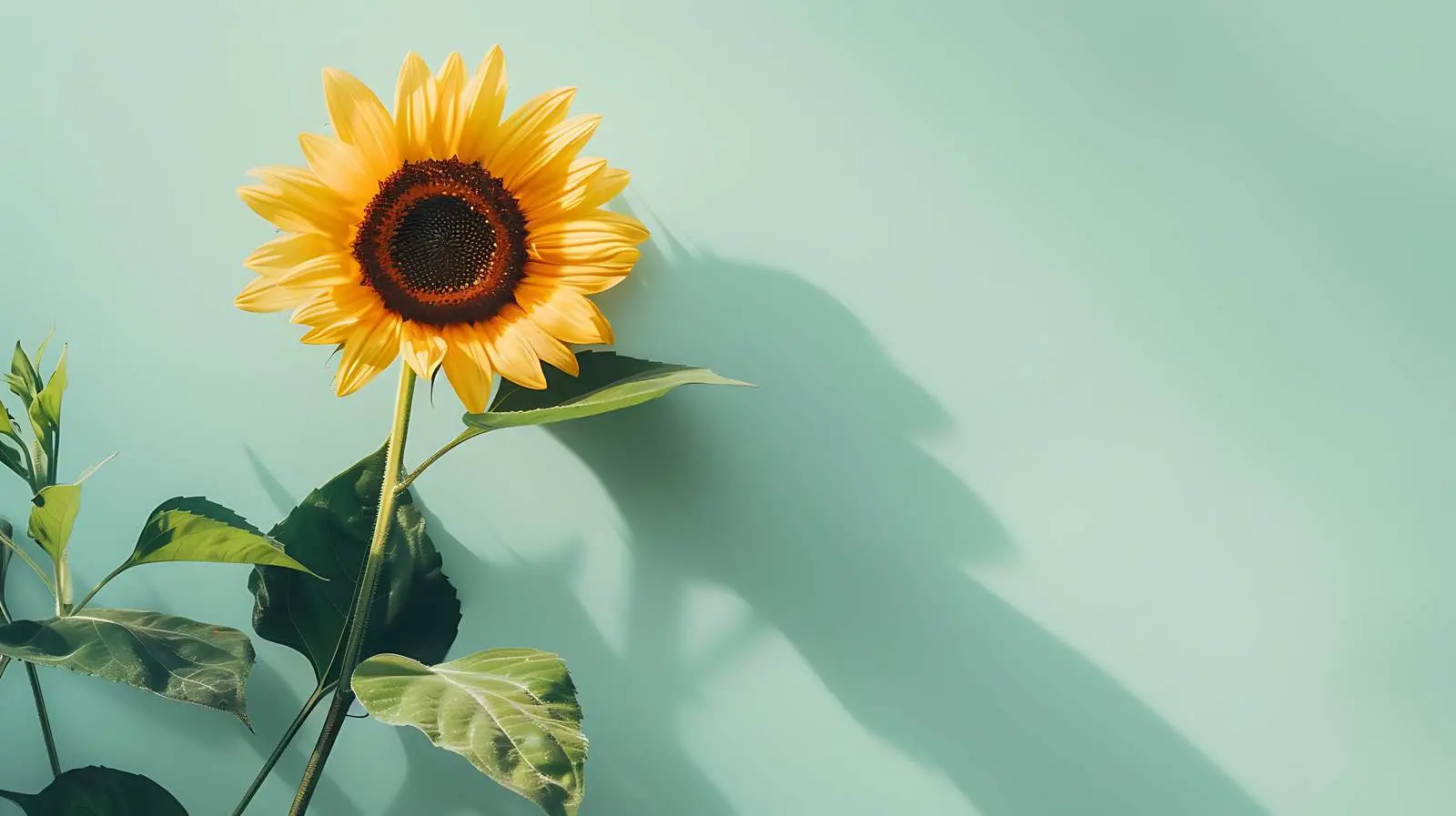 Sunflower in Sunlight with Light Green Shadows — free download from Dotvec