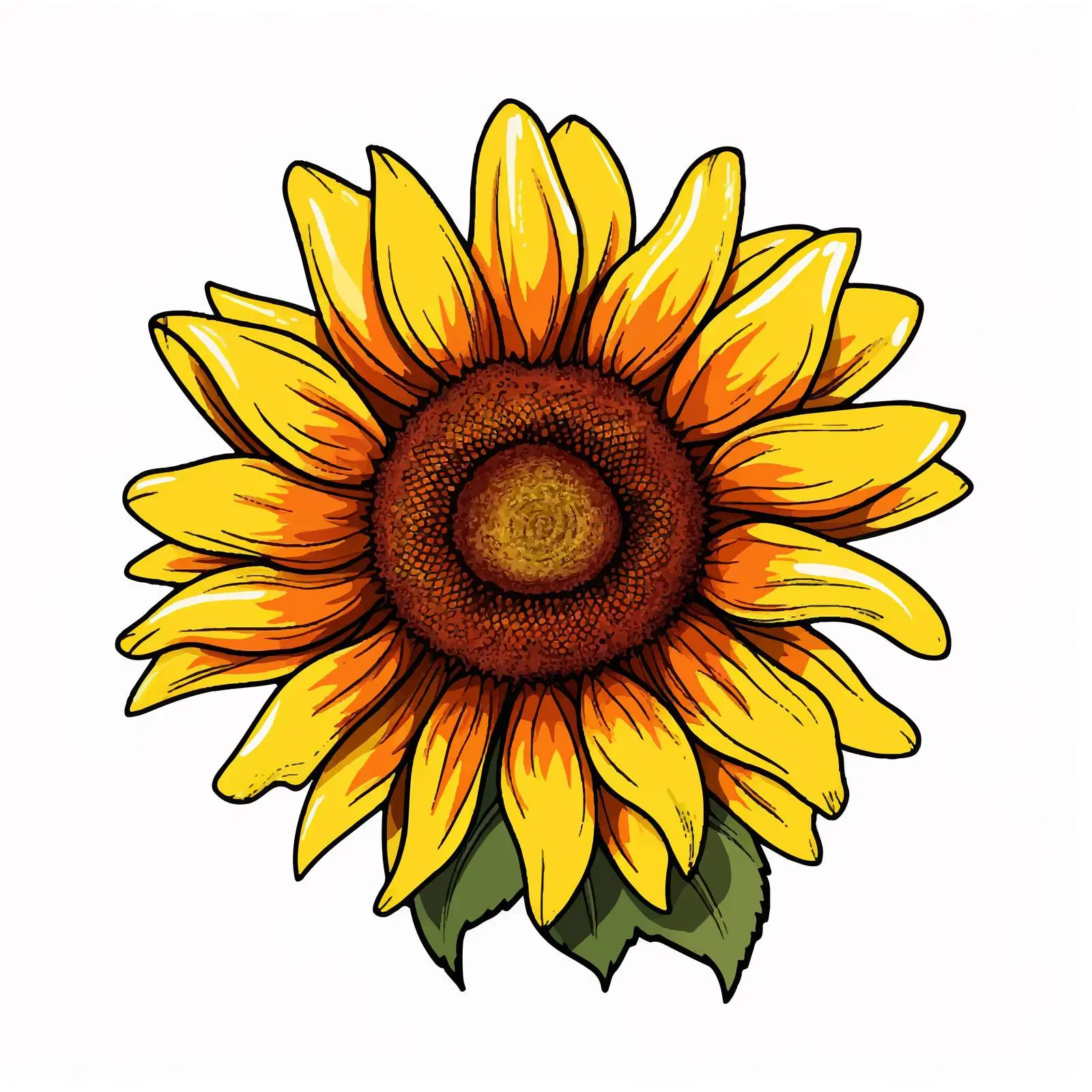 Cartoon Sunflower Line Vector Illustration — free download from Dotvec
