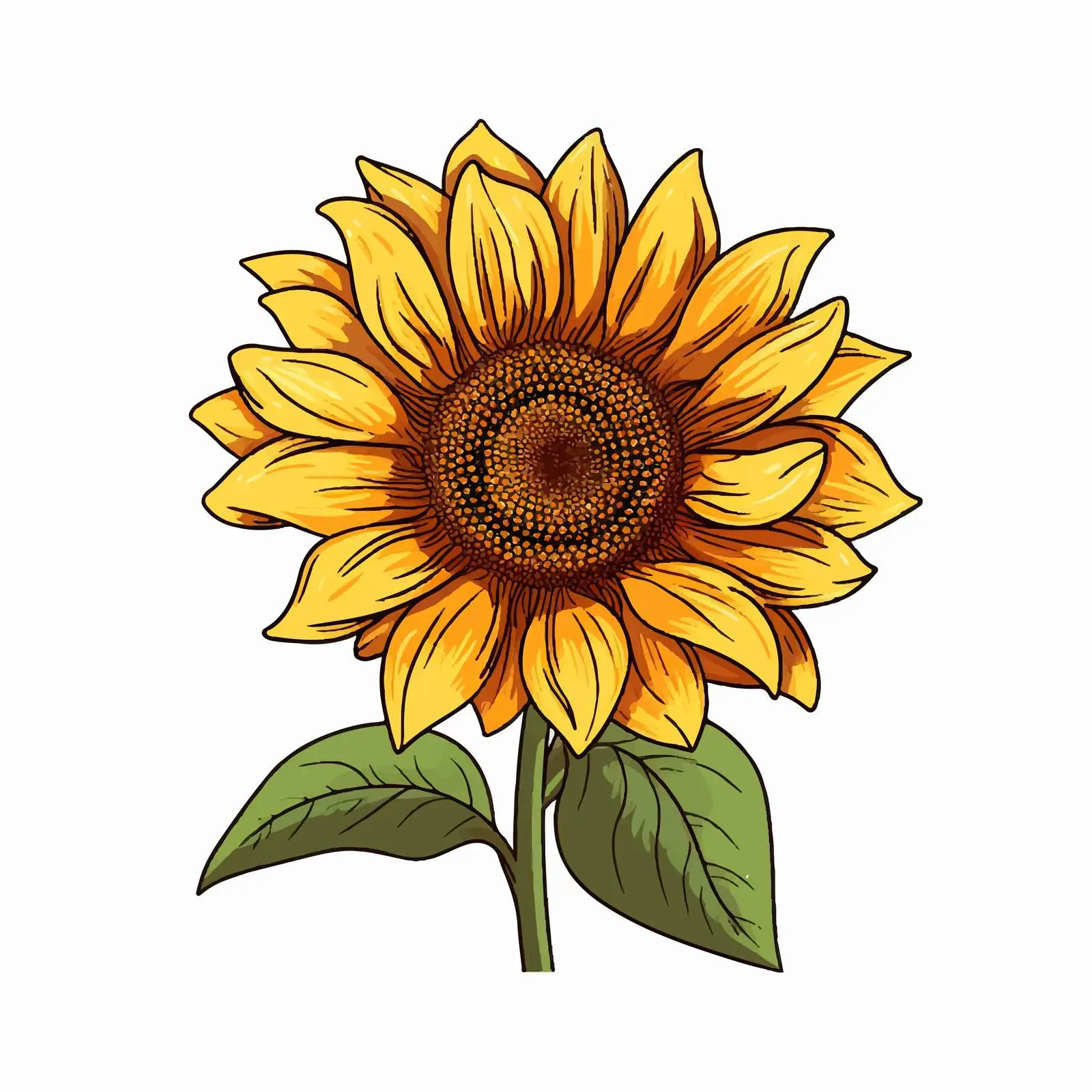 Cartoon Sunflower Line Art Vector Illustration — free download from Dotvec