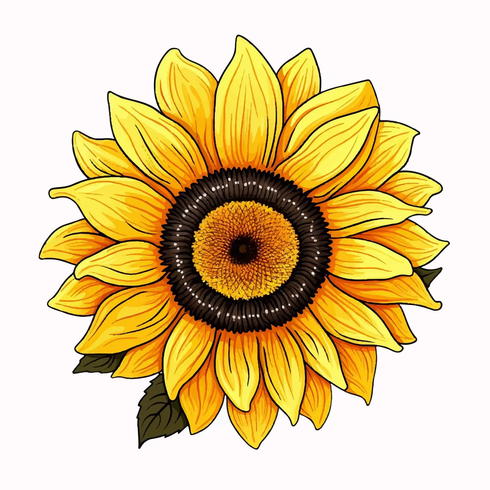 Vector Illustration of Sunflower on White Background — free download from Dotvec