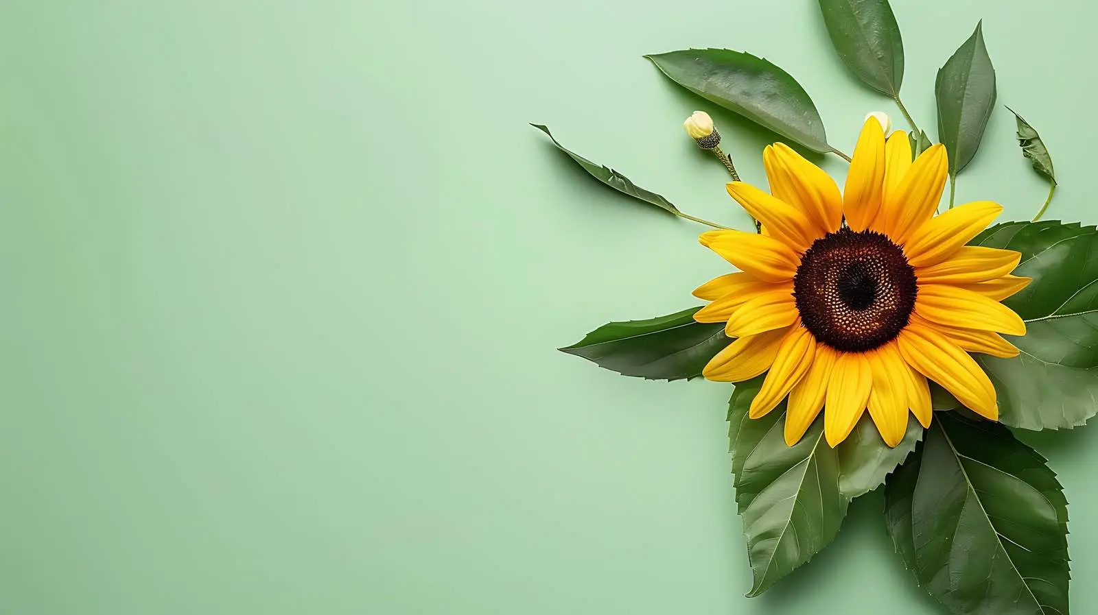 Sunflower Against Light Green Background — free download from Dotvec