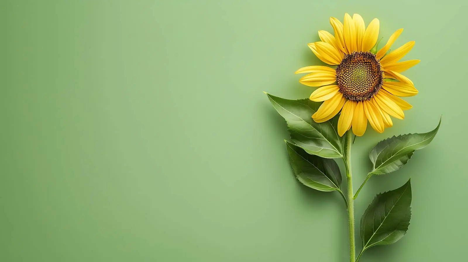 Aesthetic Sunflower on Light Green Background — free download from Dotvec