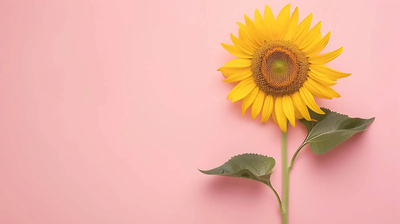 Vibrant Sunflower on Peach Background Flat Lay — free download from Dotvec