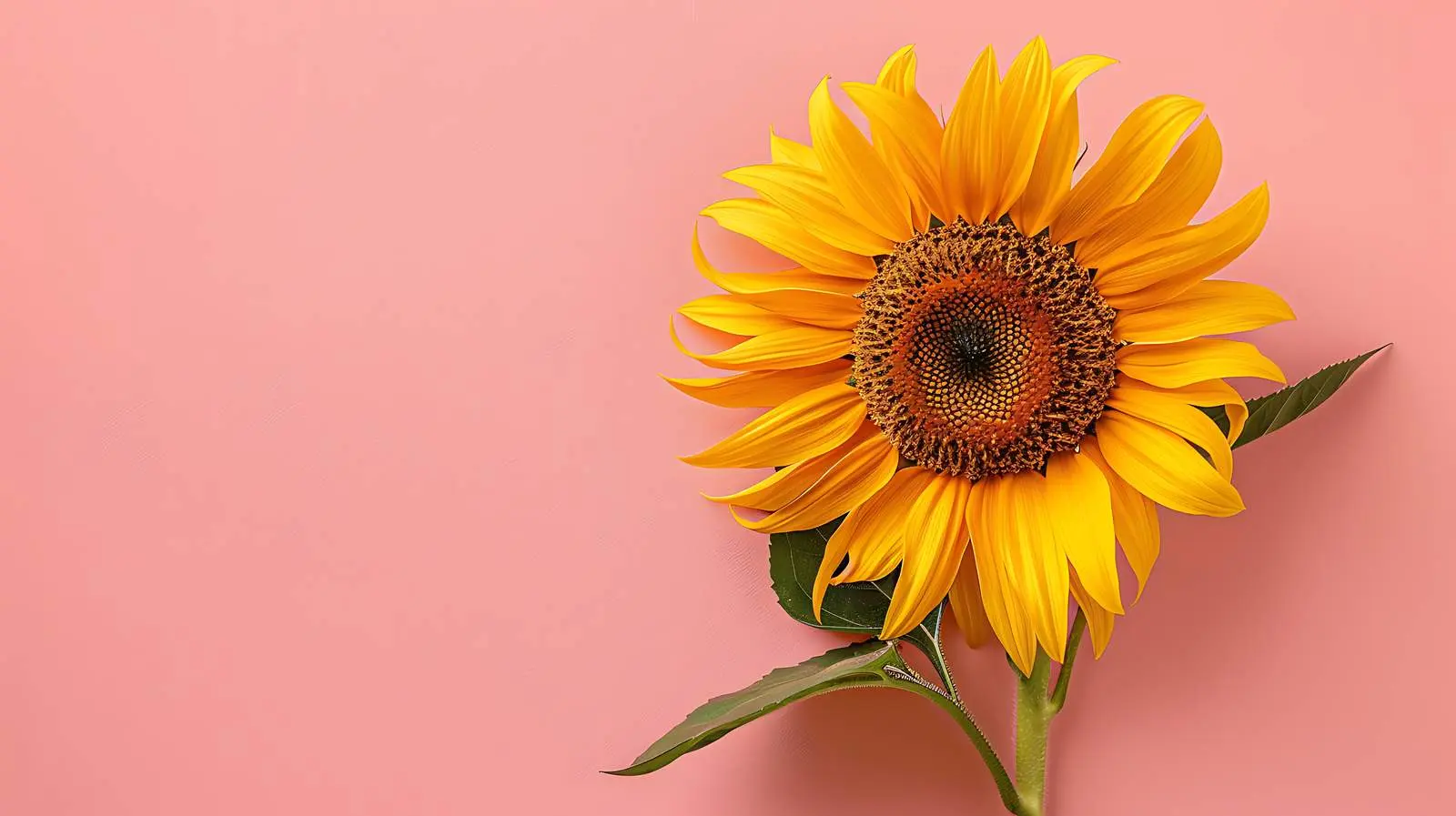 Sunflower Flat Lay on Peach Background — free download from Dotvec