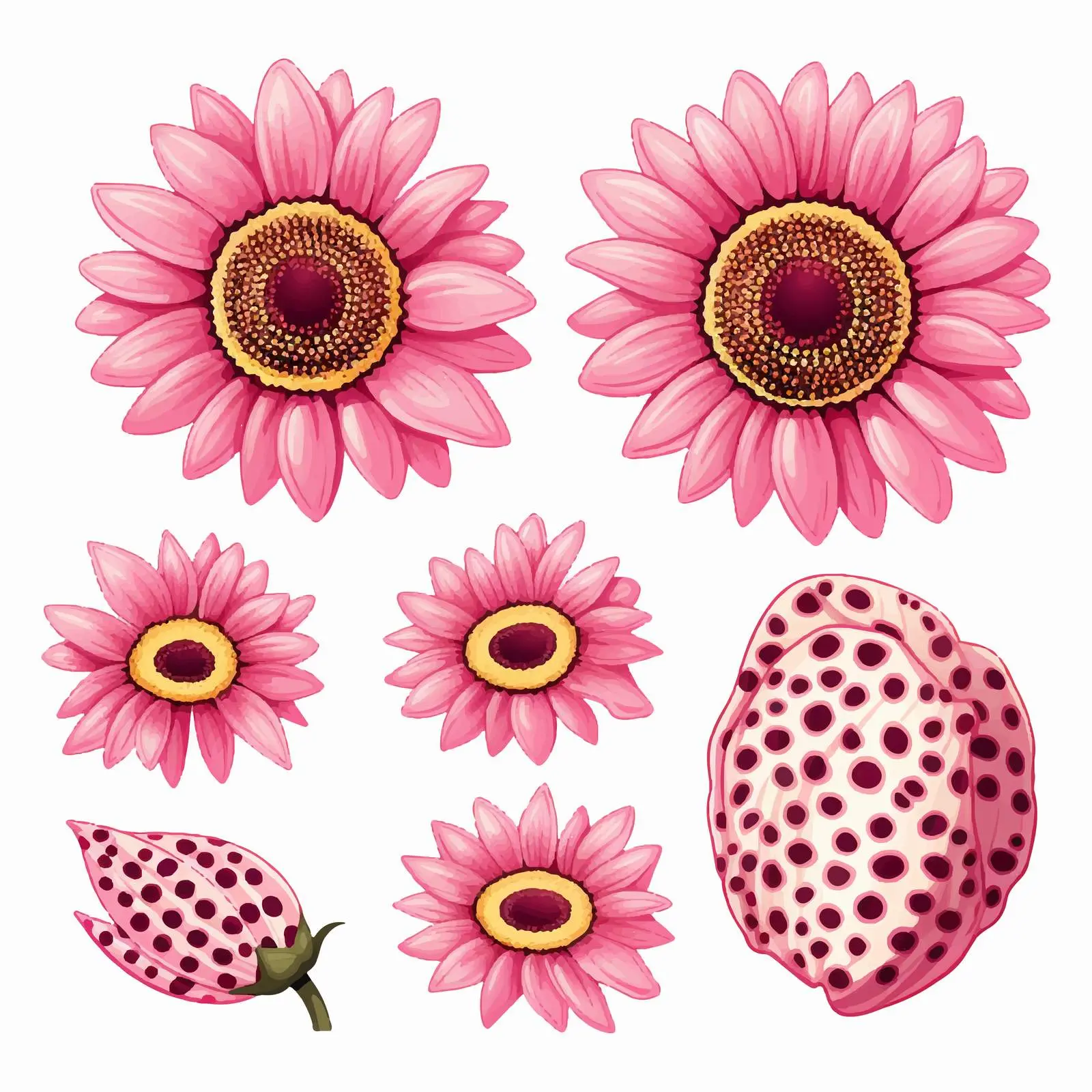 Sunflower Sublimation with Pink Leopard Print Vectors — free download from Dotvec
