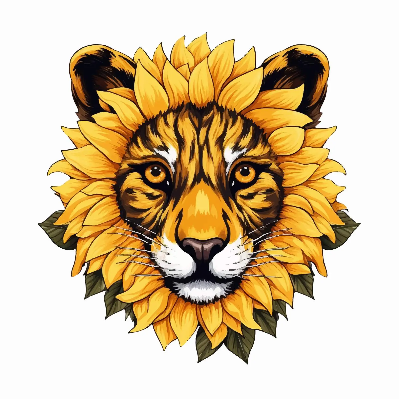 Sunflower Sublimation with Tiger Texture Clip Art — free download from Dotvec