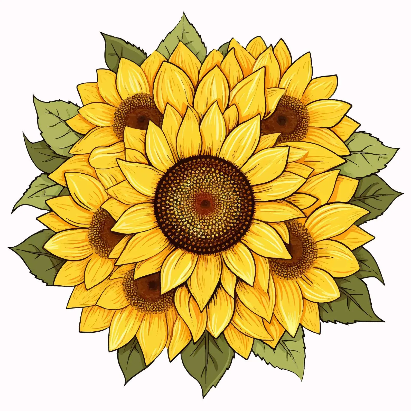 Sunflower Vector Illustration on White Background — free download from Dotvec