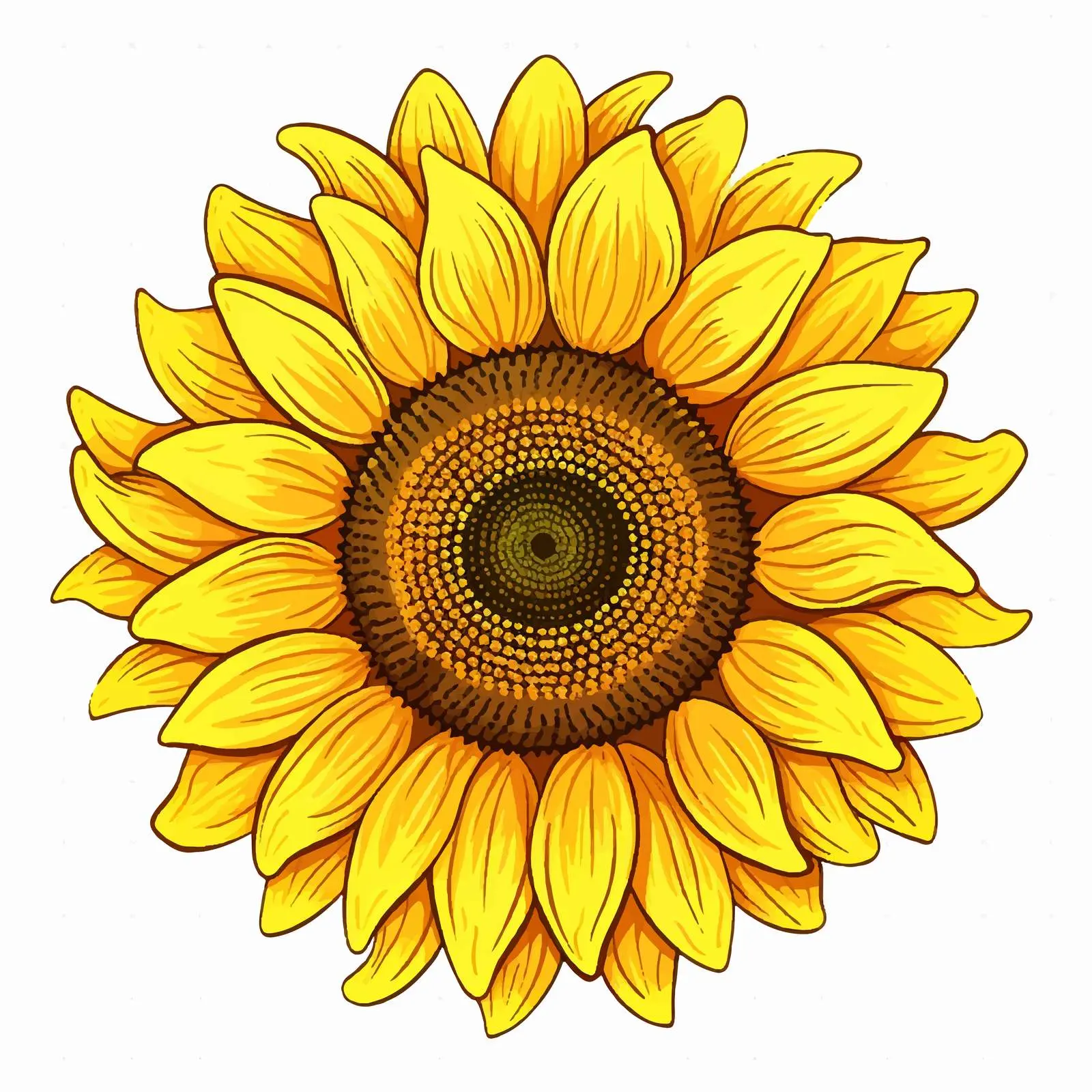 Isolated Sunflower Vector Illustration on White Background — free download from Dotvec