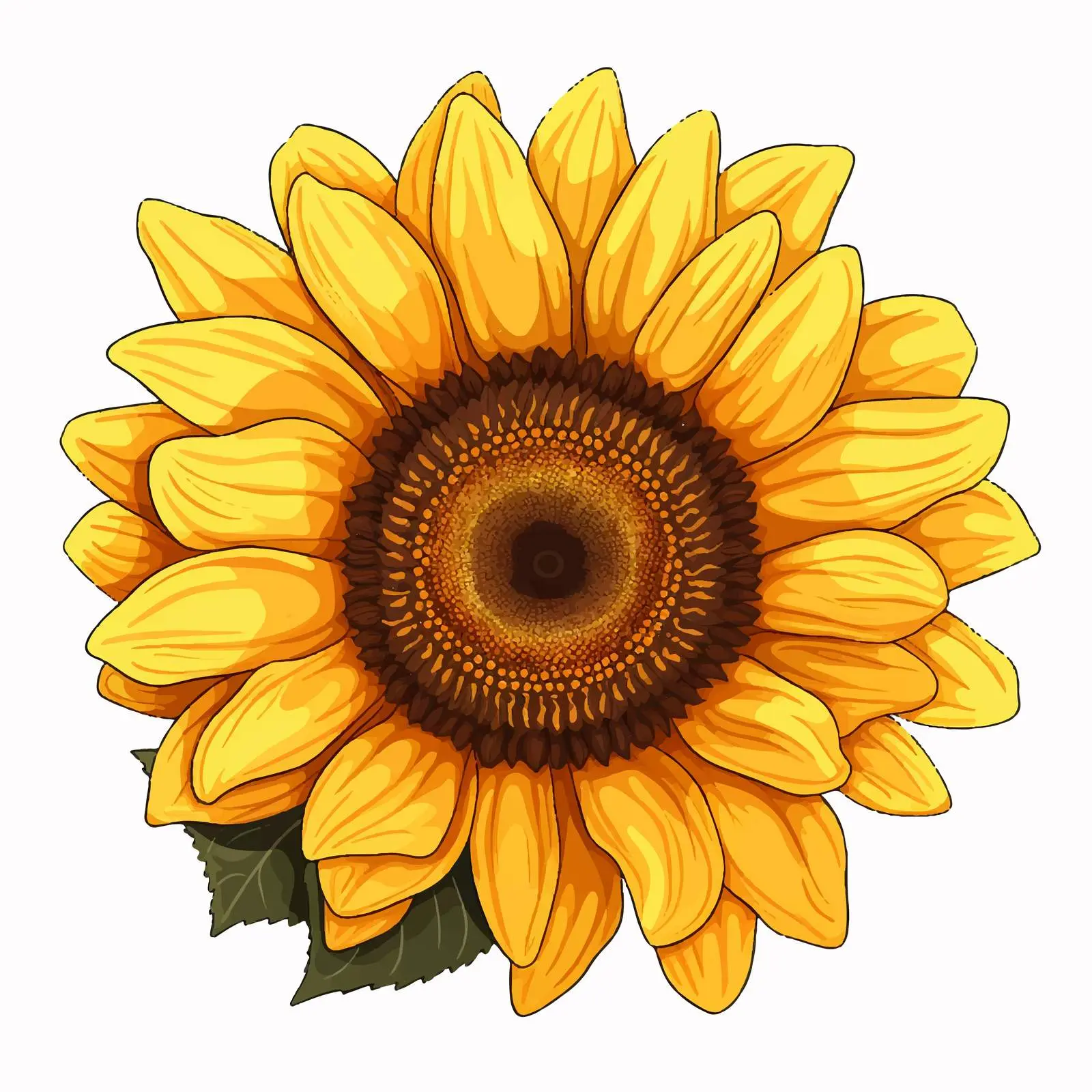 Sunflower Vector Illustration on White Background — free download from Dotvec