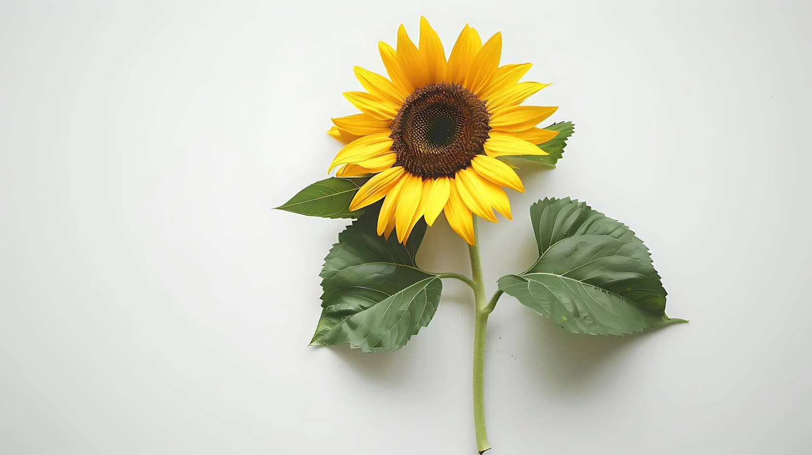 Sunflower with Leaf on White Background — free download from Dotvec