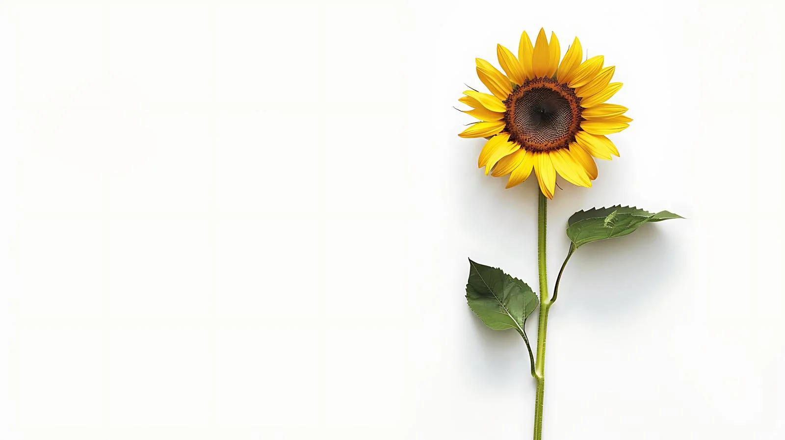 Sunflower & Leaf on White: Summer Mini — free download from Dotvec
