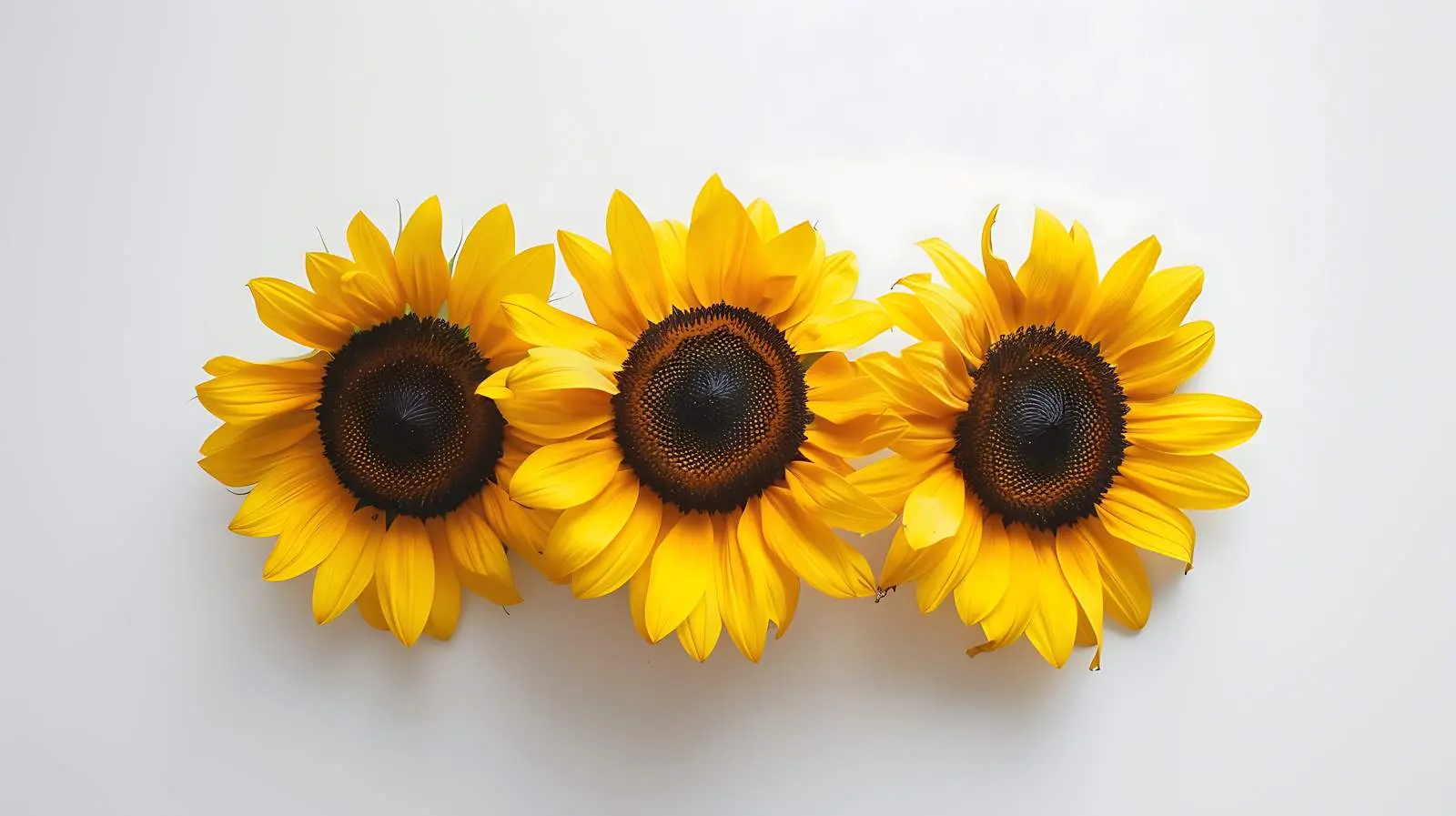 Stunning Sunflowers on White Background Flat Lay – free sunflowers image from Dotvec
