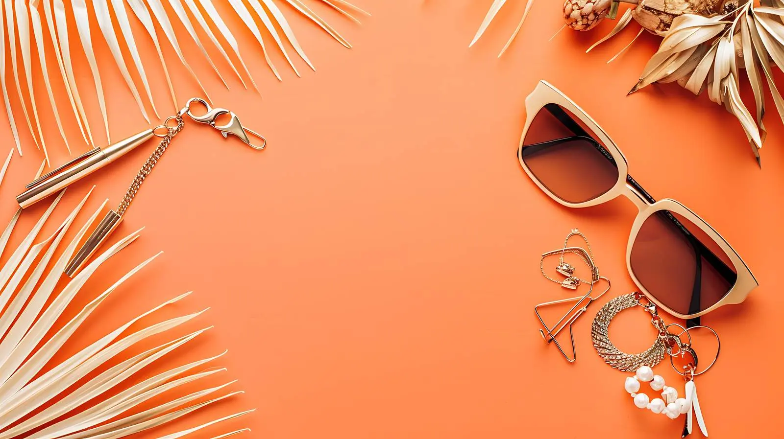 Tropical Palm Leaf Necklace with Sunglasses Clips — free download from Dotvec