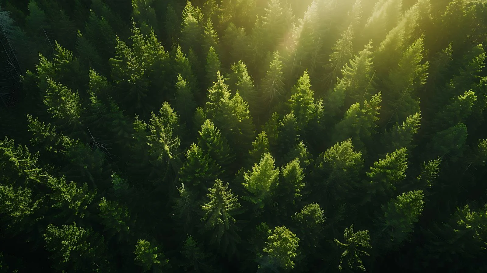 Luminous Forest Canopy - Birds-Eye View — free download from Dotvec