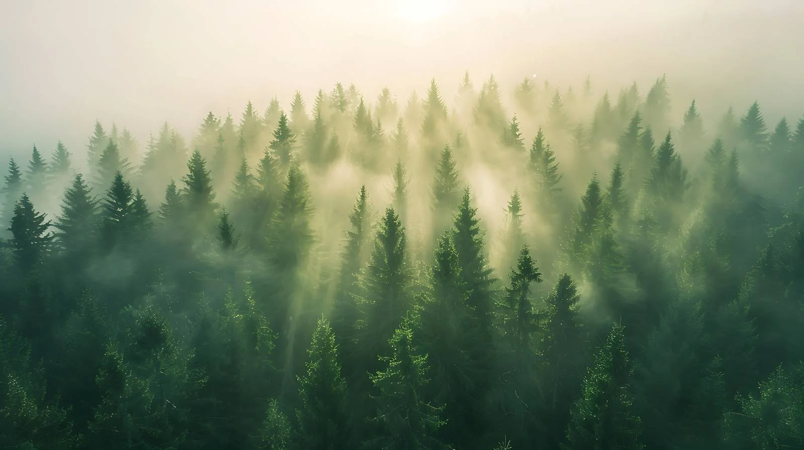 Golden Morning Light Over Woodland Canopy — free download from Dotvec