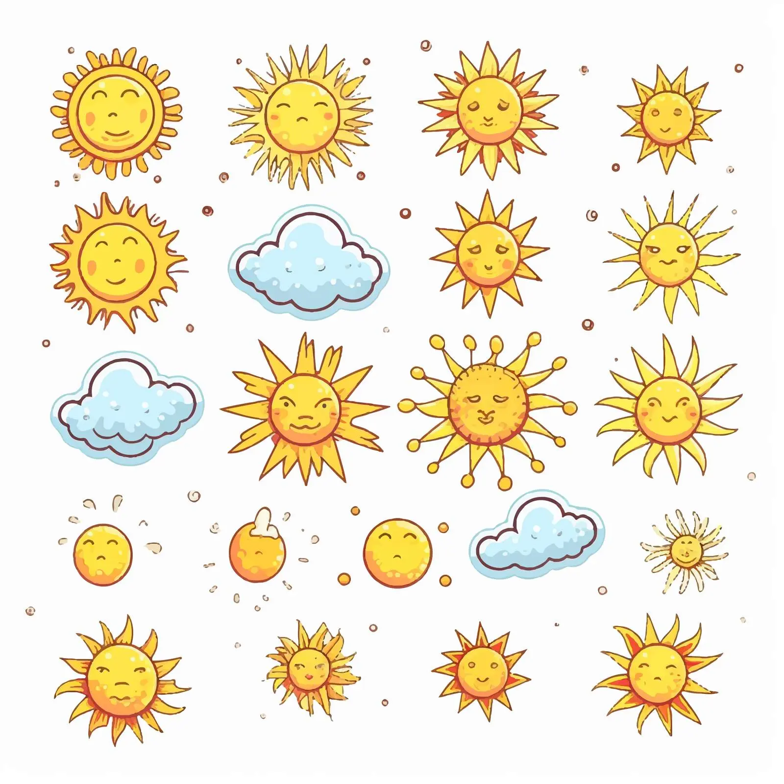Sunny Weather Line Vector Illustration — free download from Dotvec