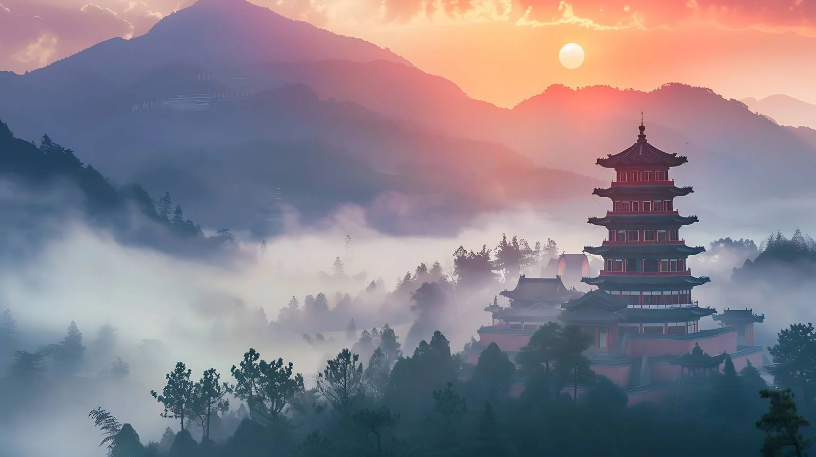 Tranquil Morning View at Langyi Temple — free download from Dotvec