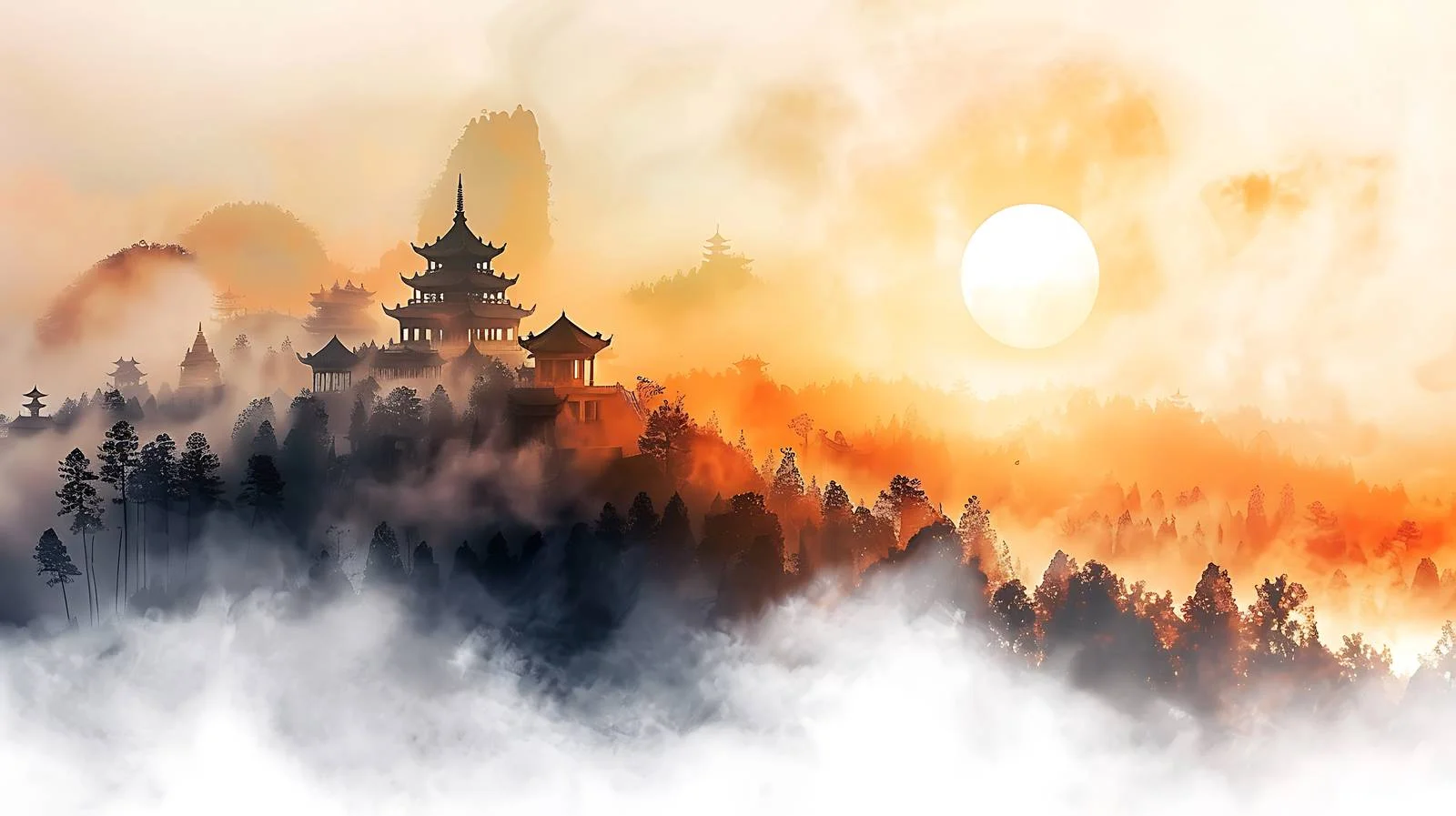 Tranquil Sunrise at Langyi Temple — free download from Dotvec