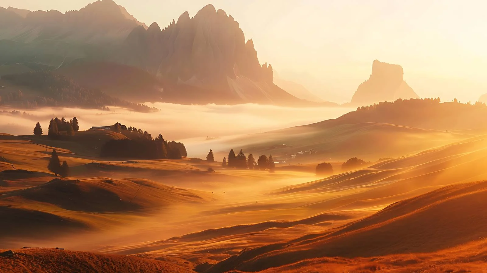 Majestic Sunrise over Alpe di Siusi — free download from Dotvec