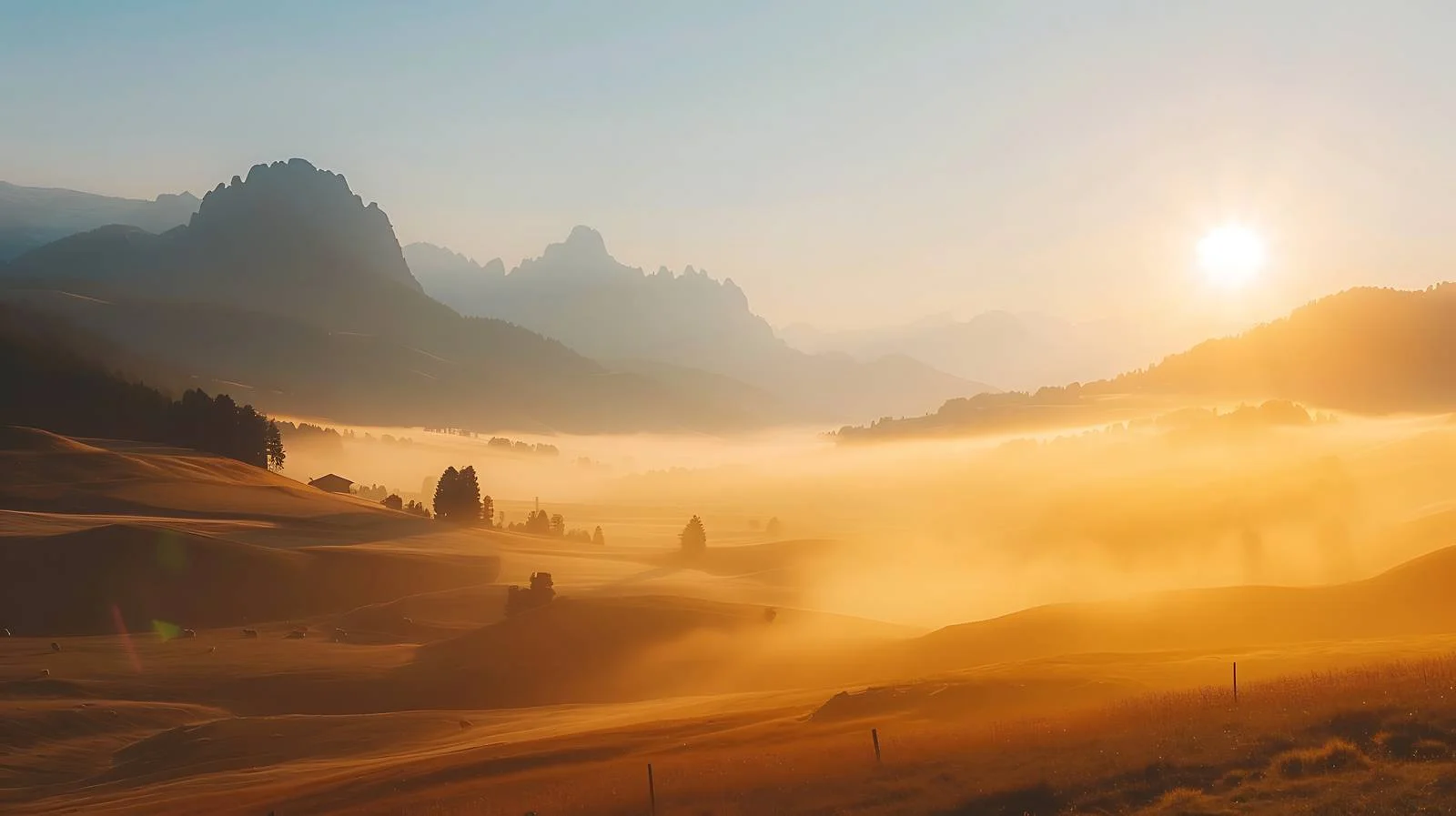 Majestic Sunrise Over Alpe di Siusi Valley — free download from Dotvec