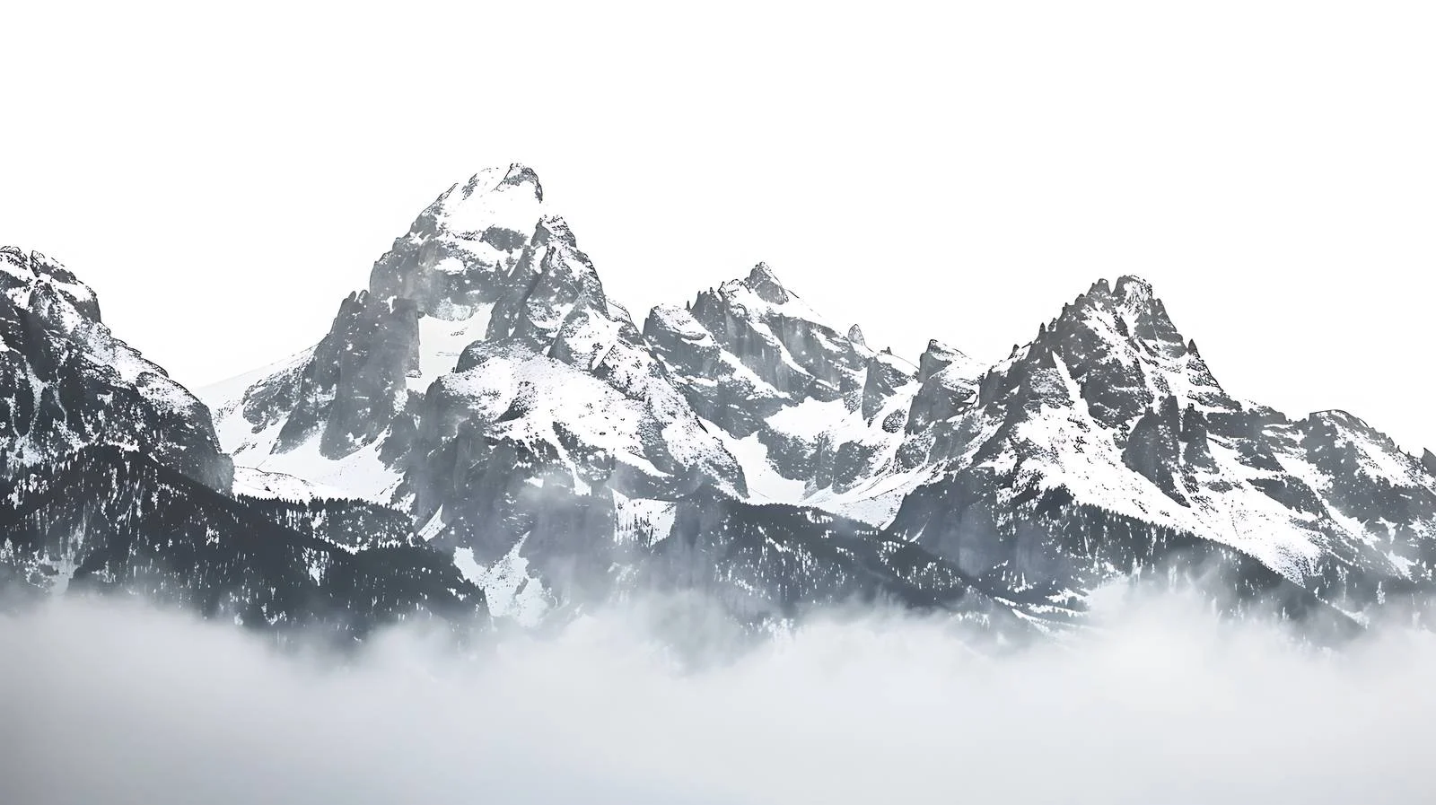 Sunrise Over Teton Range on White — free download from Dotvec