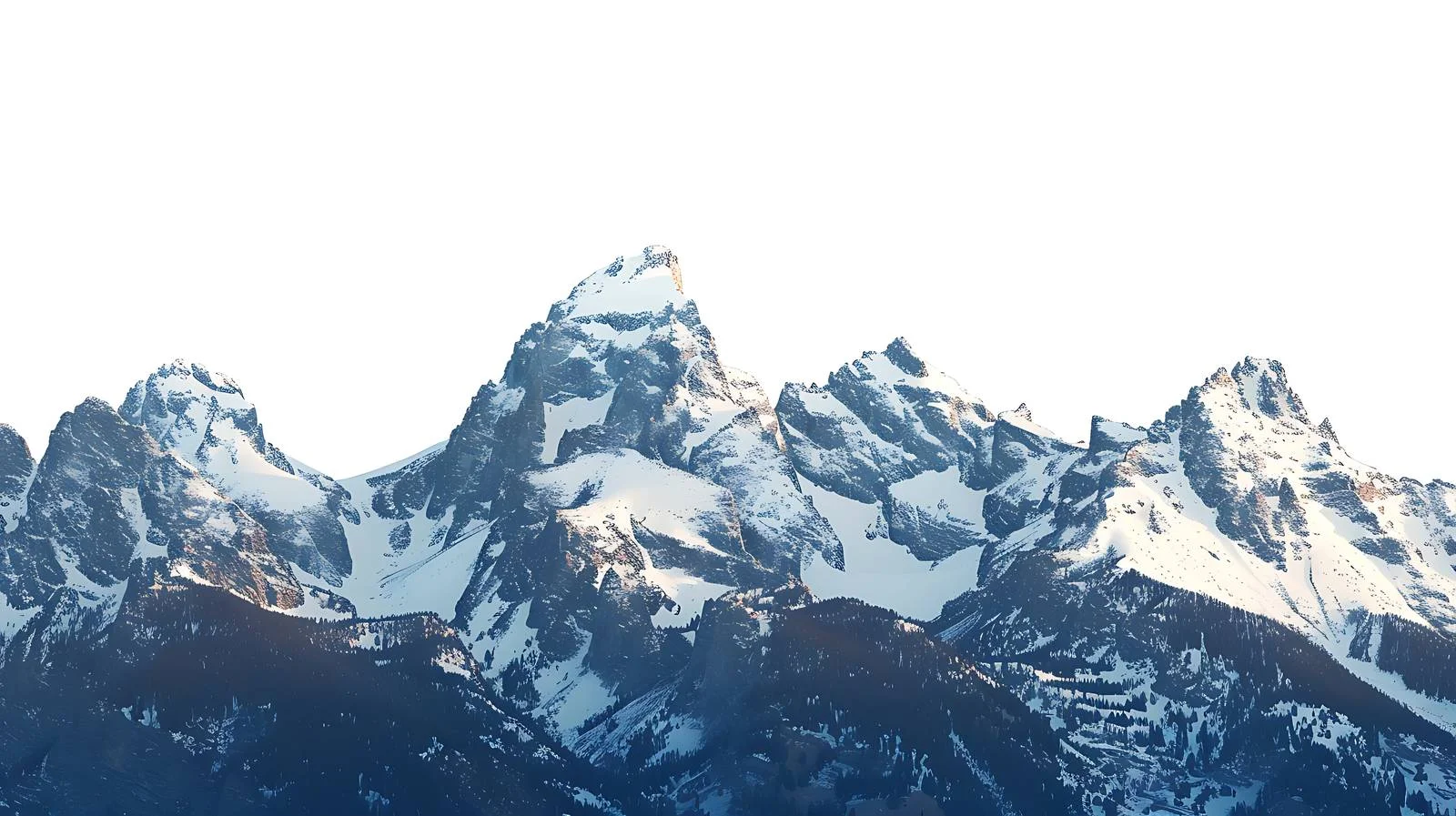 Sunrise Over Teton Range on White — free download from Dotvec