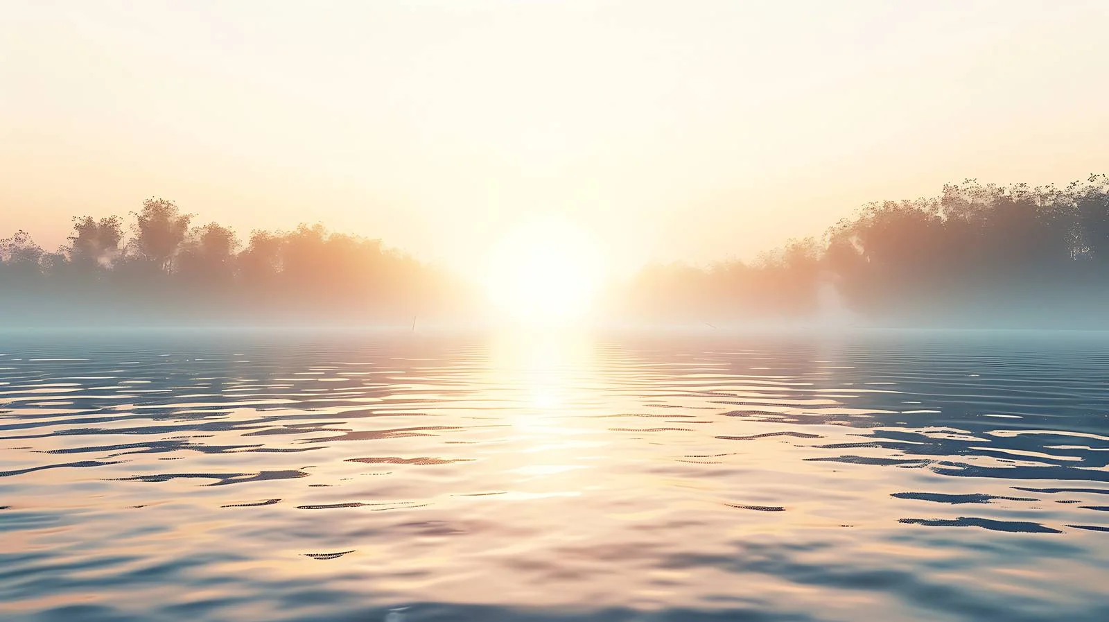 Sunrise Reflection on River, White Background — free download from Dotvec