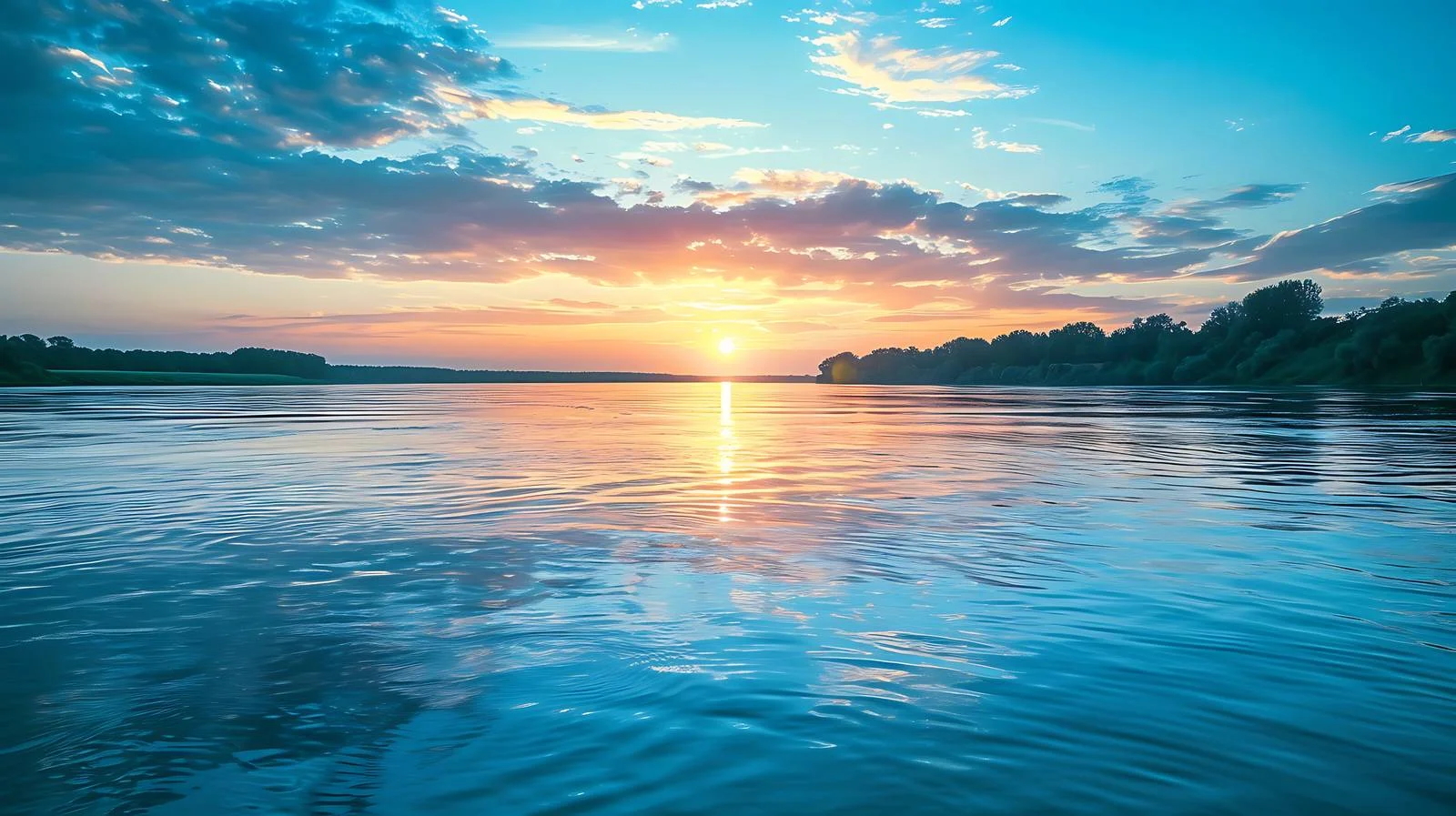 River Sunrise on White Background — free download from Dotvec