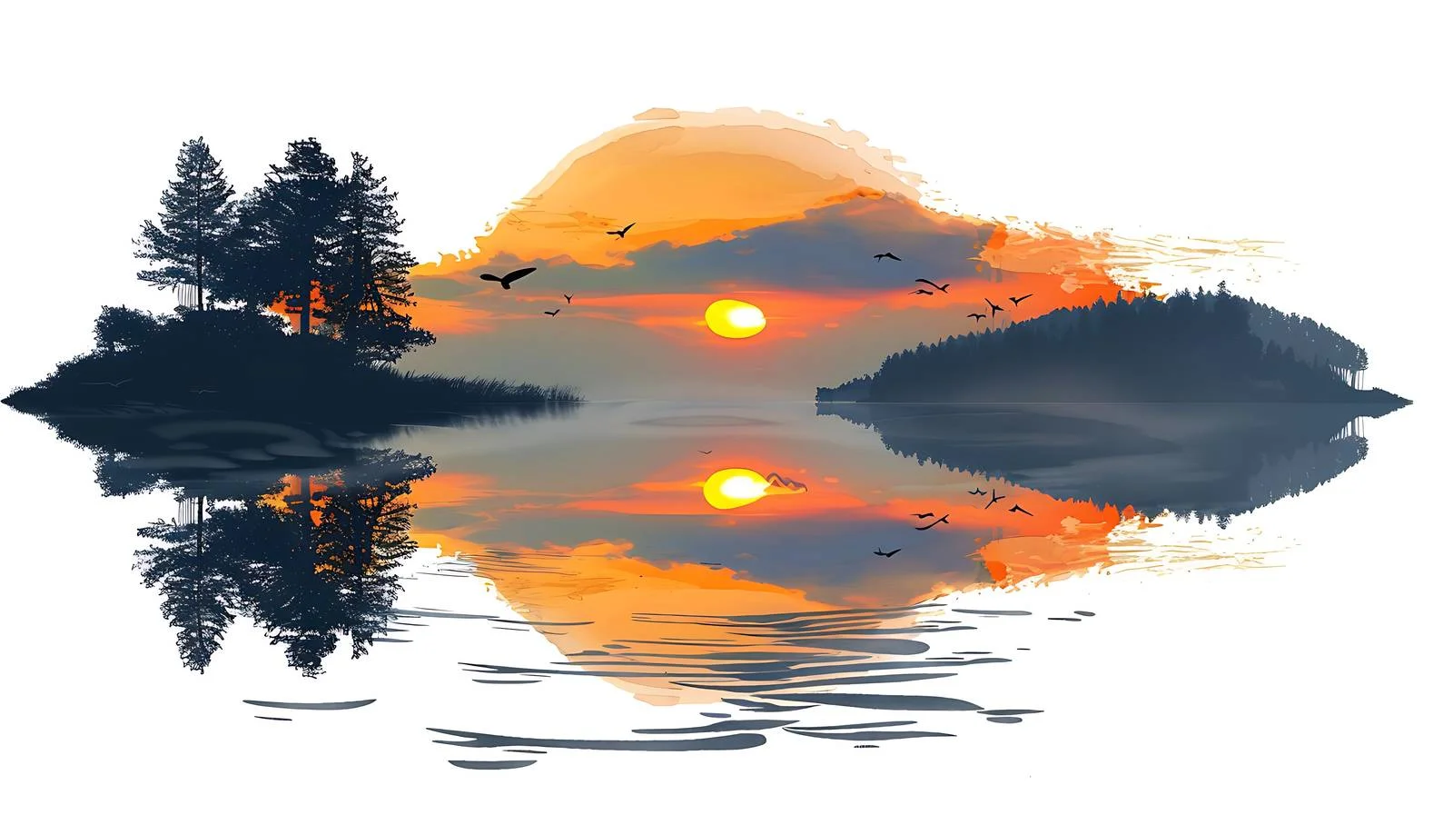 Tranquil River Coastline Sunset View — free download from Dotvec