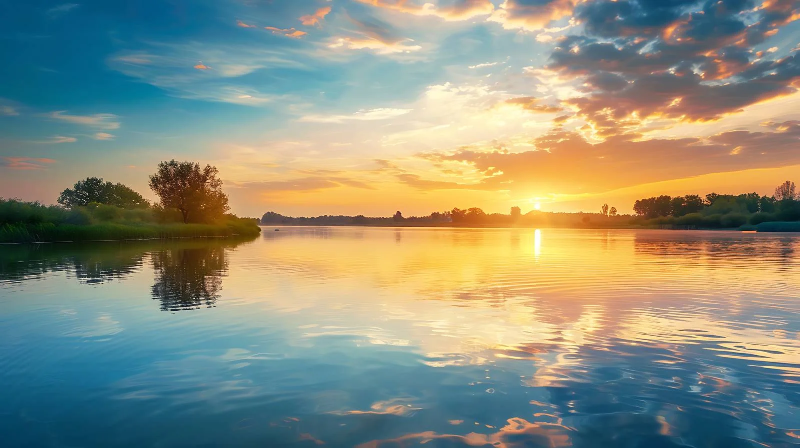 Serene River Coastline Sunset View — free download from Dotvec