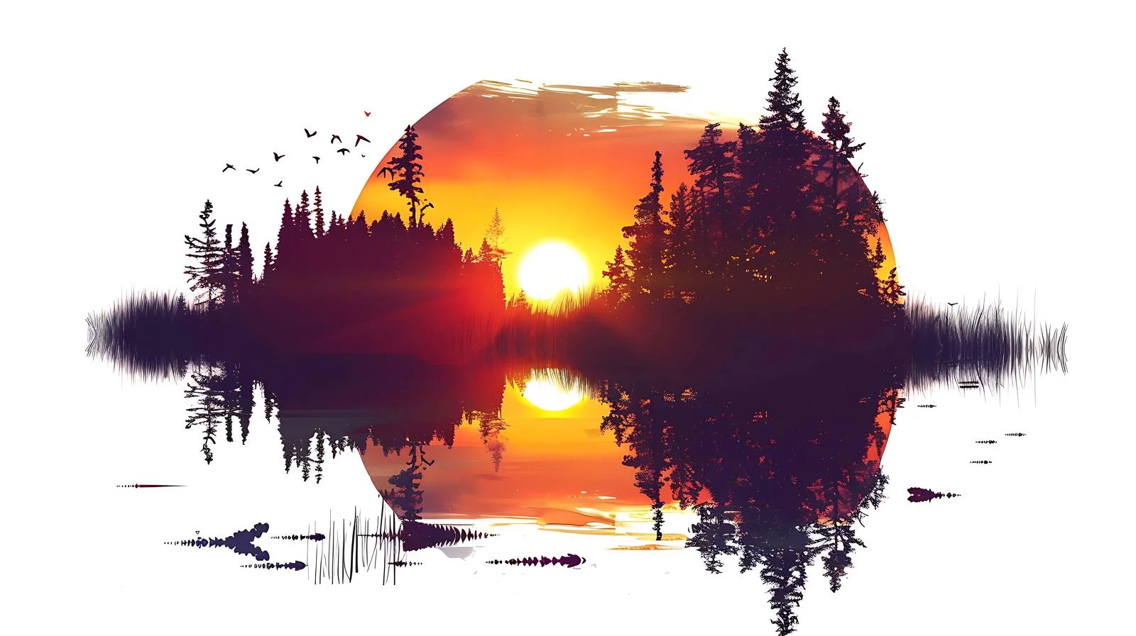 Serene River Sunset Landscape View — free download from Dotvec