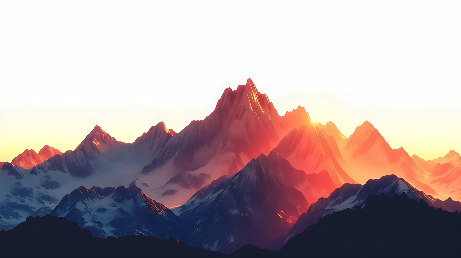 Mountain Sunset on White Background — free download from Dotvec