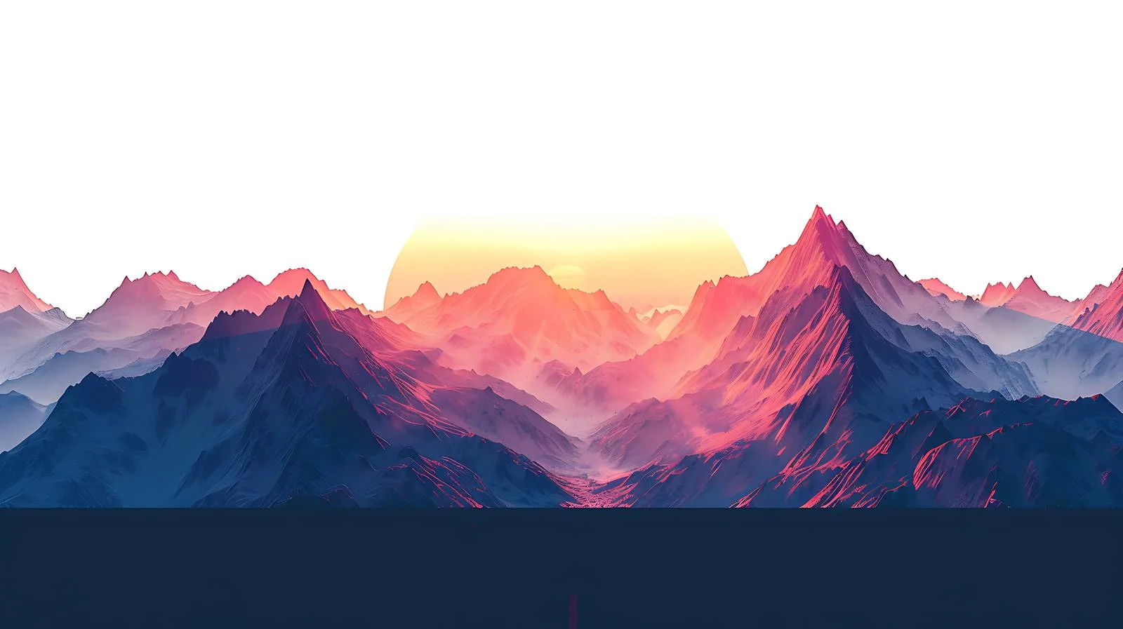 Mountain Sunset on White Background — free download from Dotvec