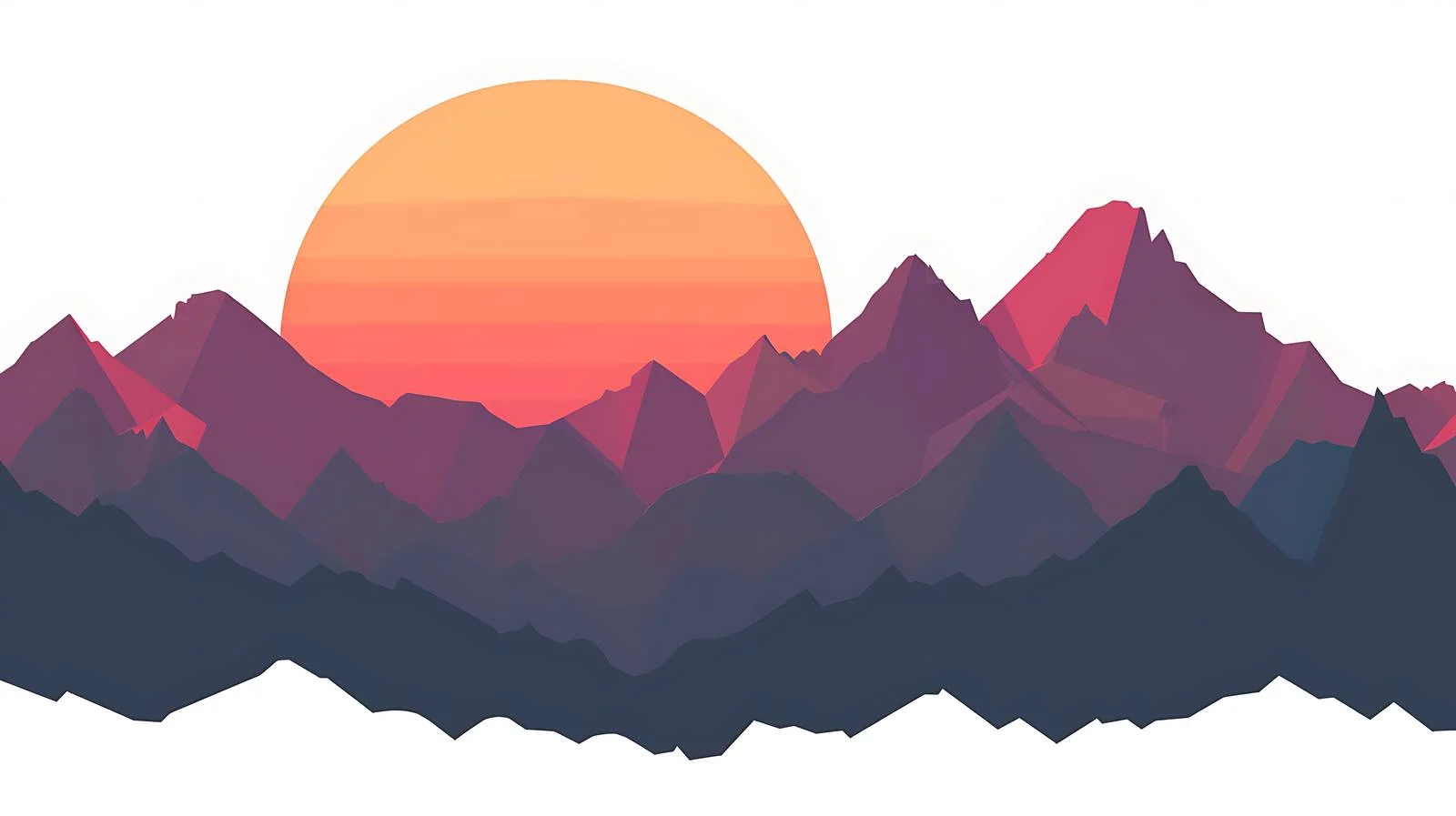Serene Mountain Sunset on White Background — free download from Dotvec