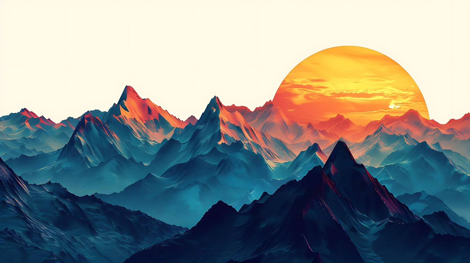 Mountain Sunset on White Background — free download from Dotvec