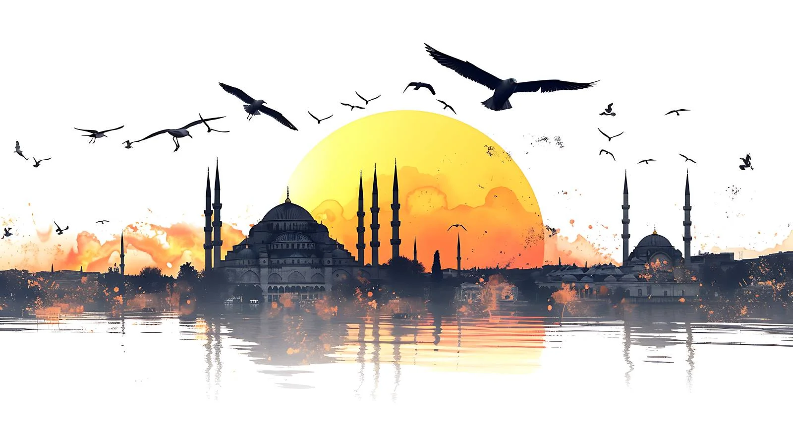 Serene Sunset Vista Hagia Sophia Mosque — free download from Dotvec
