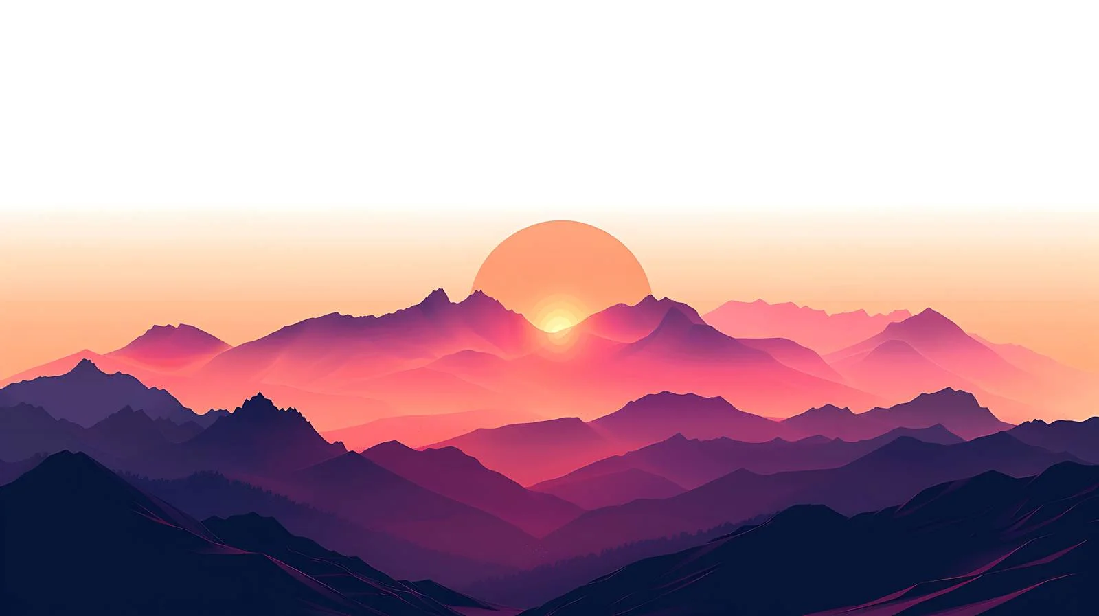 Mountain Sunset on White Background — free download from Dotvec