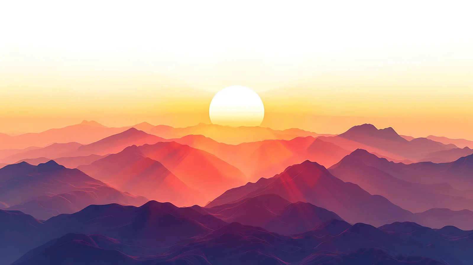 Mountain Sunset on White Background — free download from Dotvec