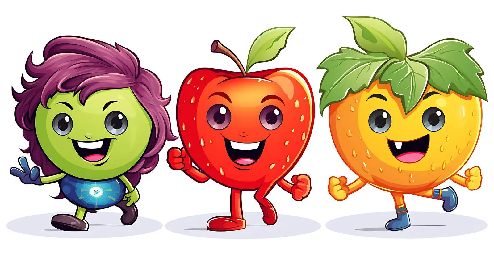 Dynamic Fruit Heroes Illustration — free download from Dotvec