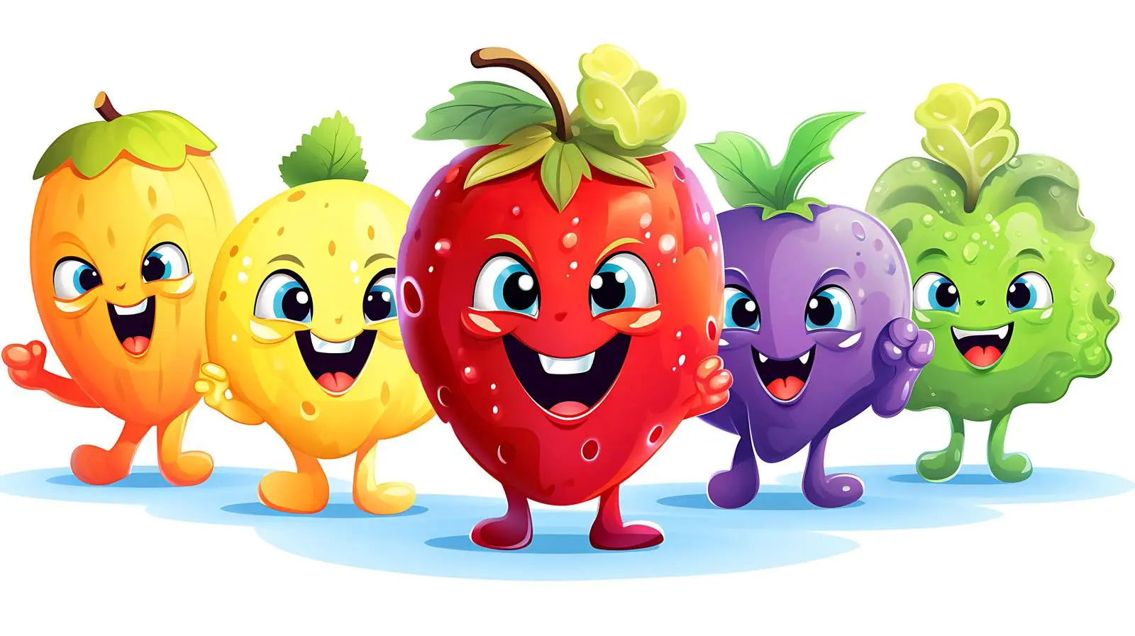 Colorful Superfruit Heroes Illustration – free superheroes image from Dotvec