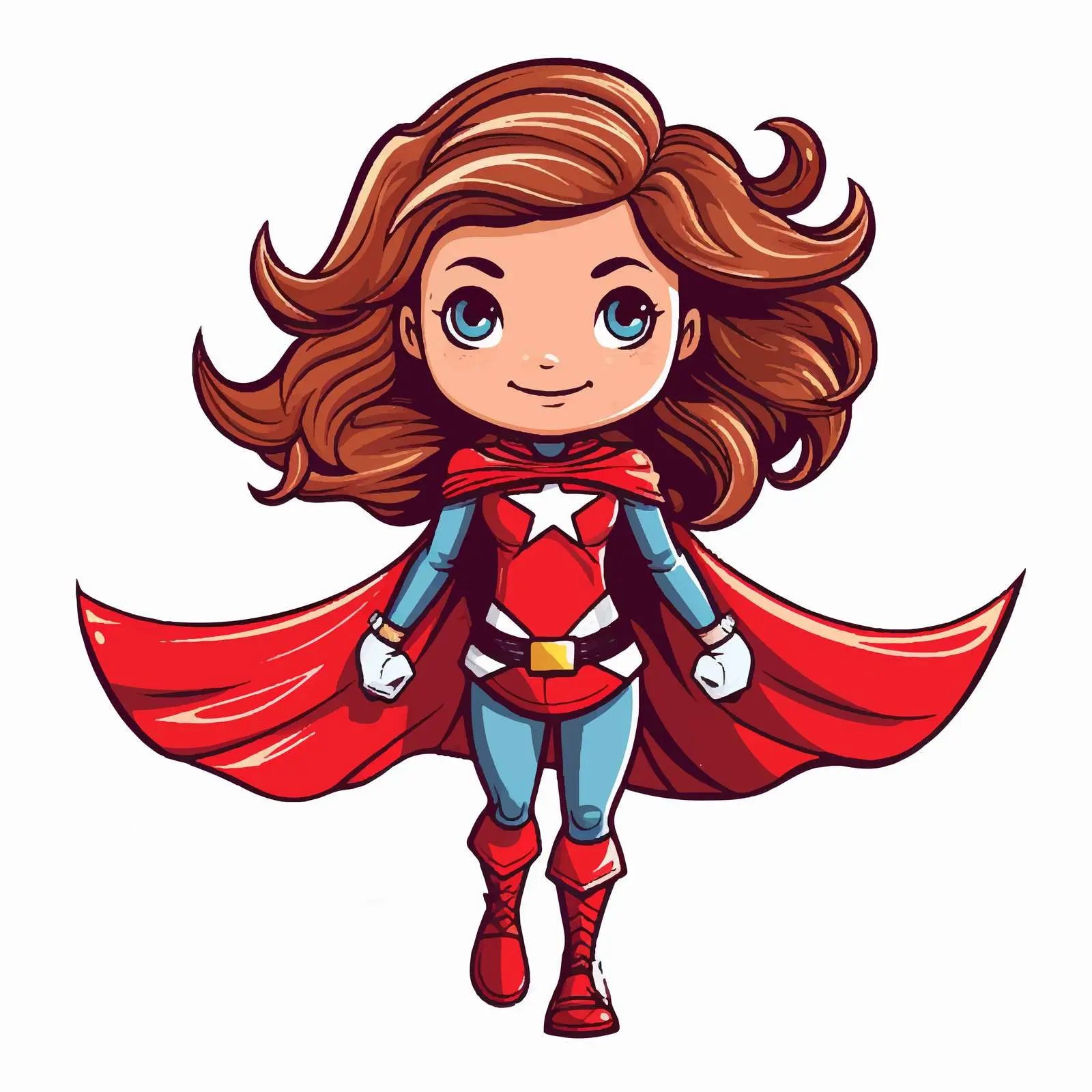 Hand-Drawn Cartoon Superhero Girl Character — free download from Dotvec