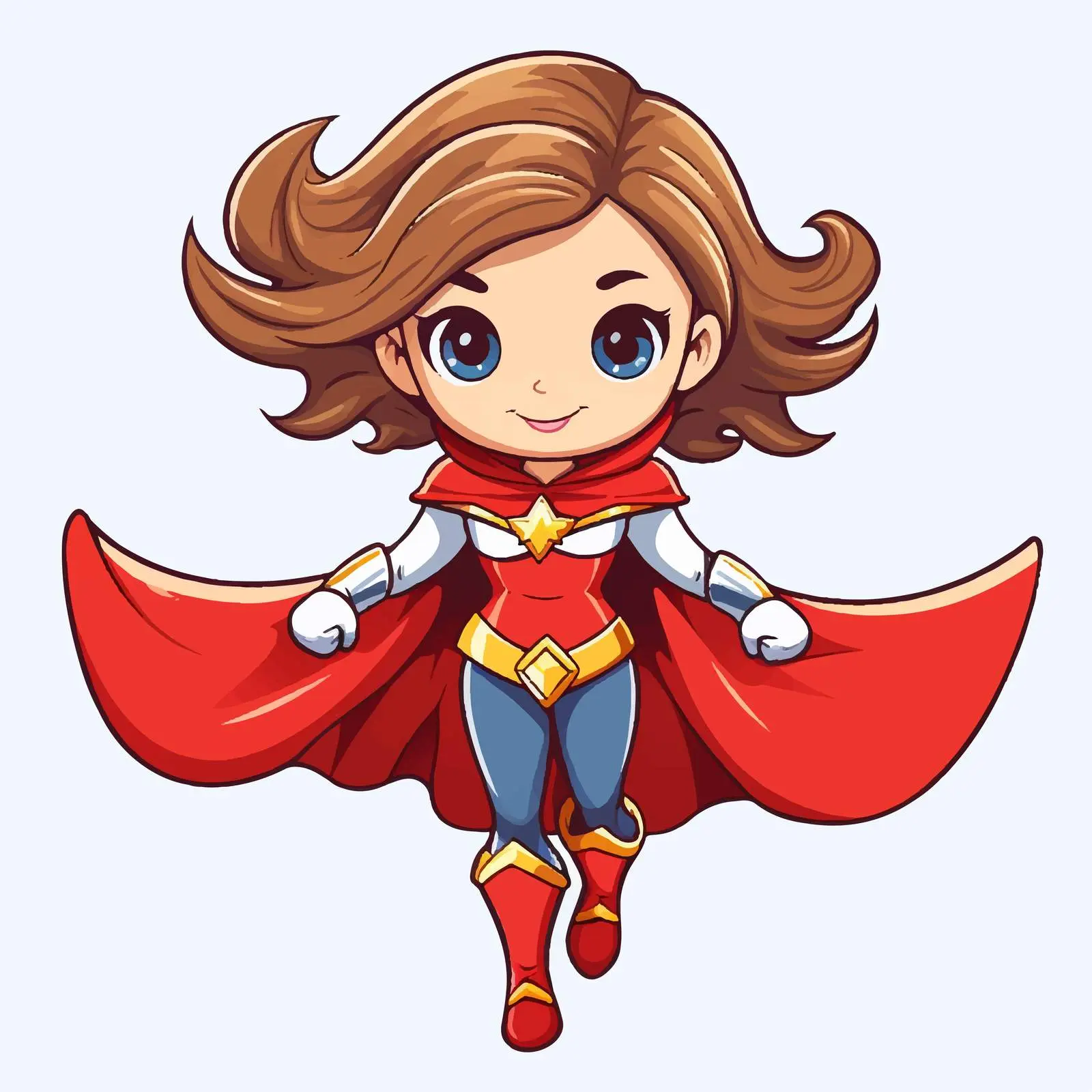Hand-Drawn Superhero Girl Cartoon Character — free download from Dotvec