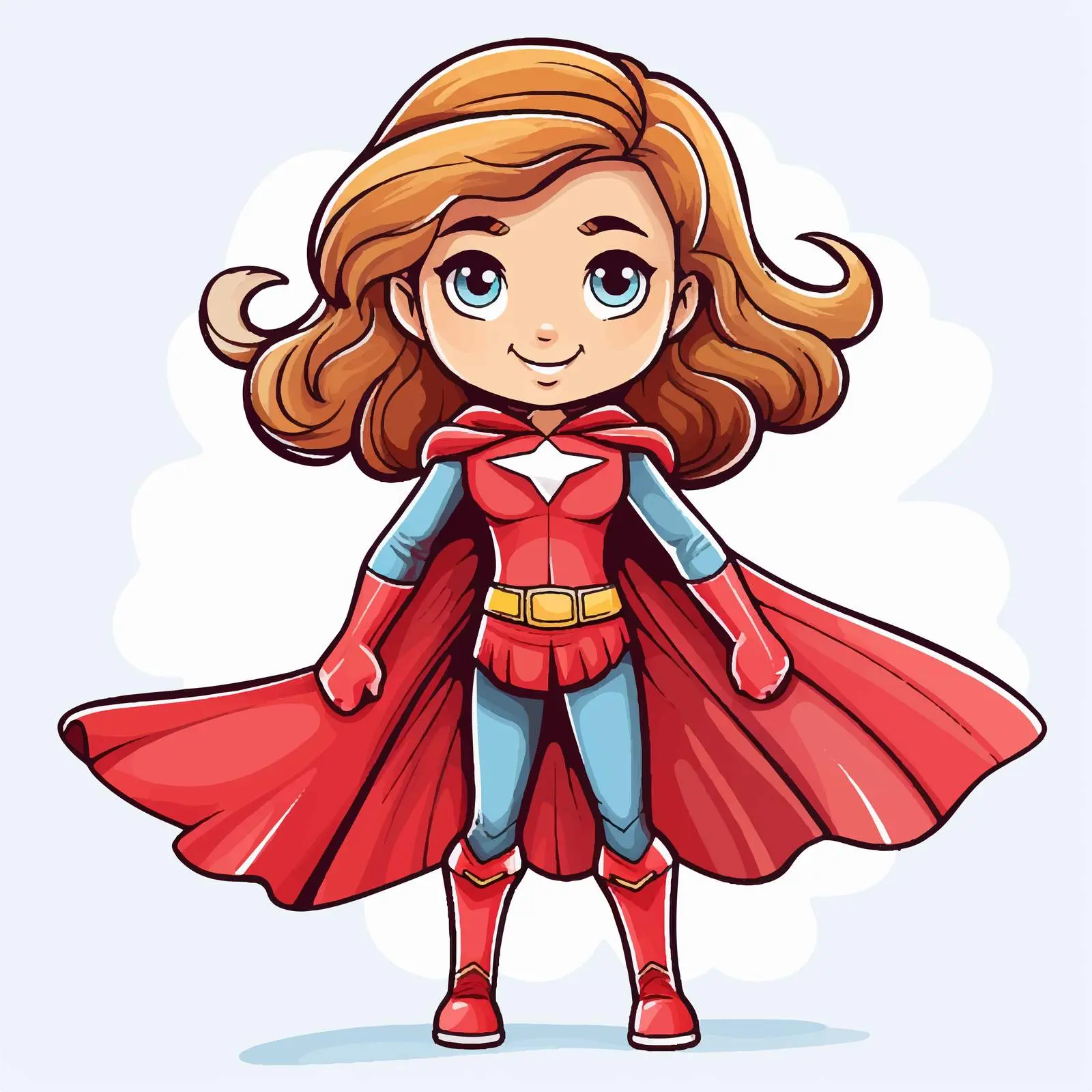 Hand-Drawn Super Hero Girl Cartoon Character — free download from Dotvec