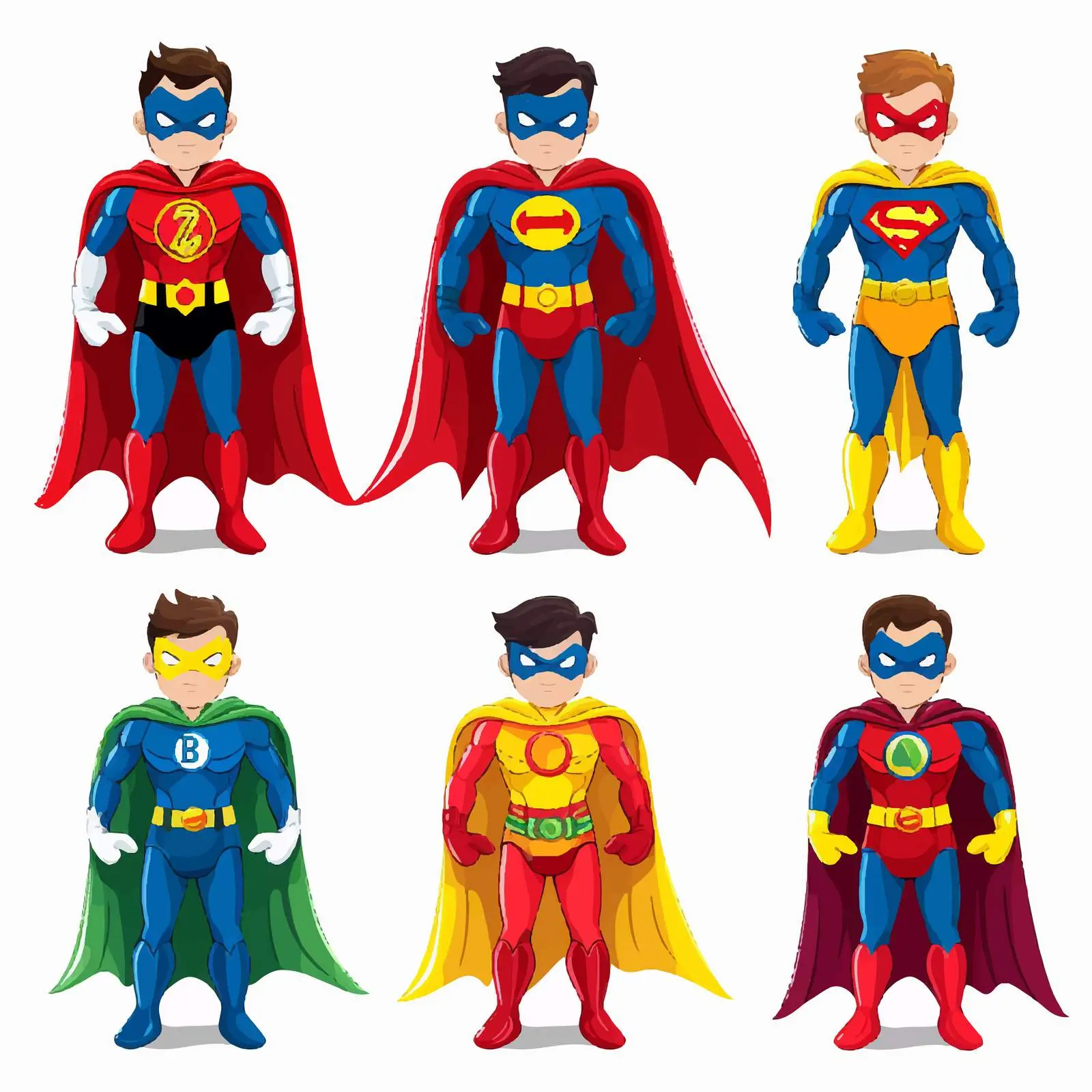 Cartoon Superheroes Theme Vector Design — free download from Dotvec