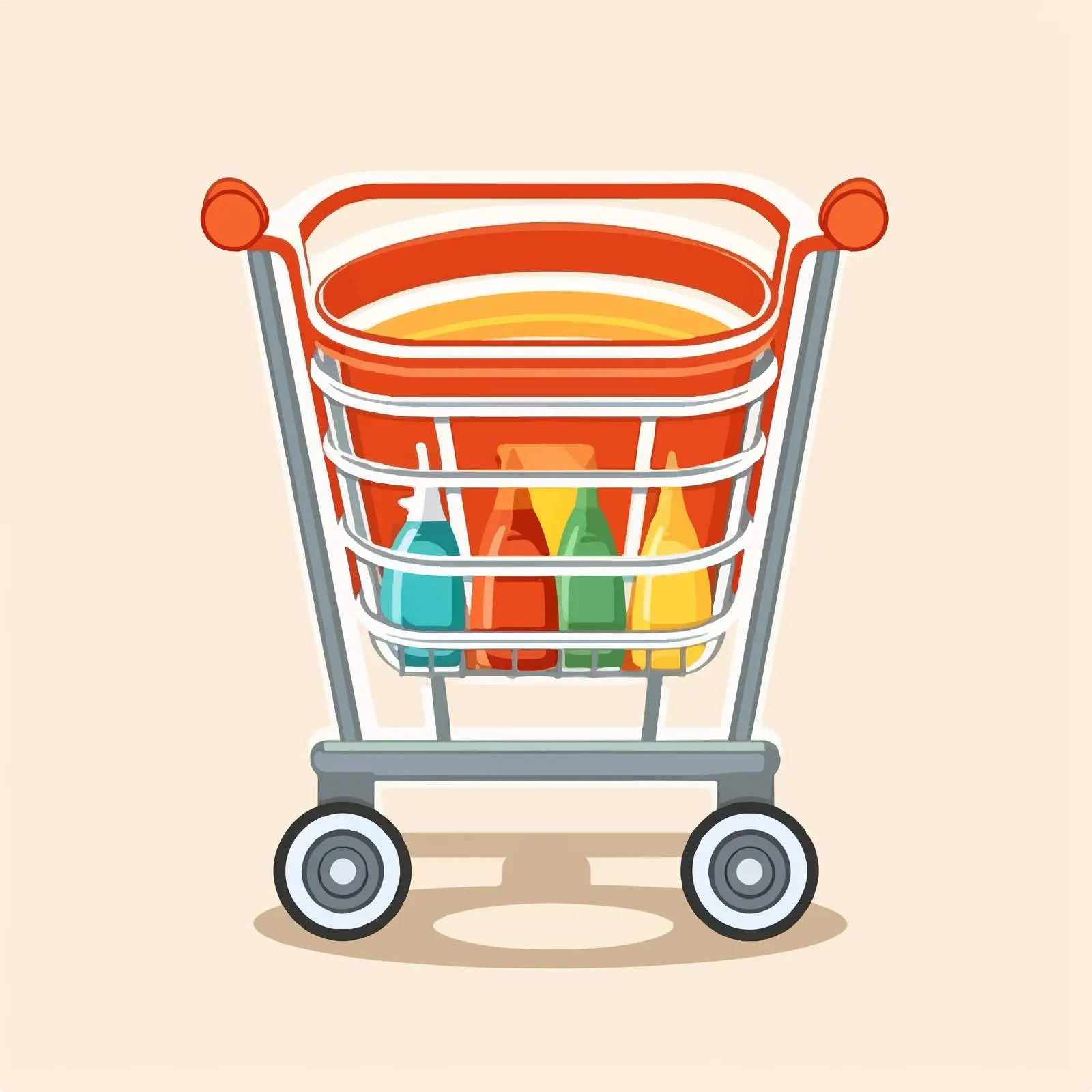 Isolated Vector Illustration of Supermarket Trolley — free download from Dotvec