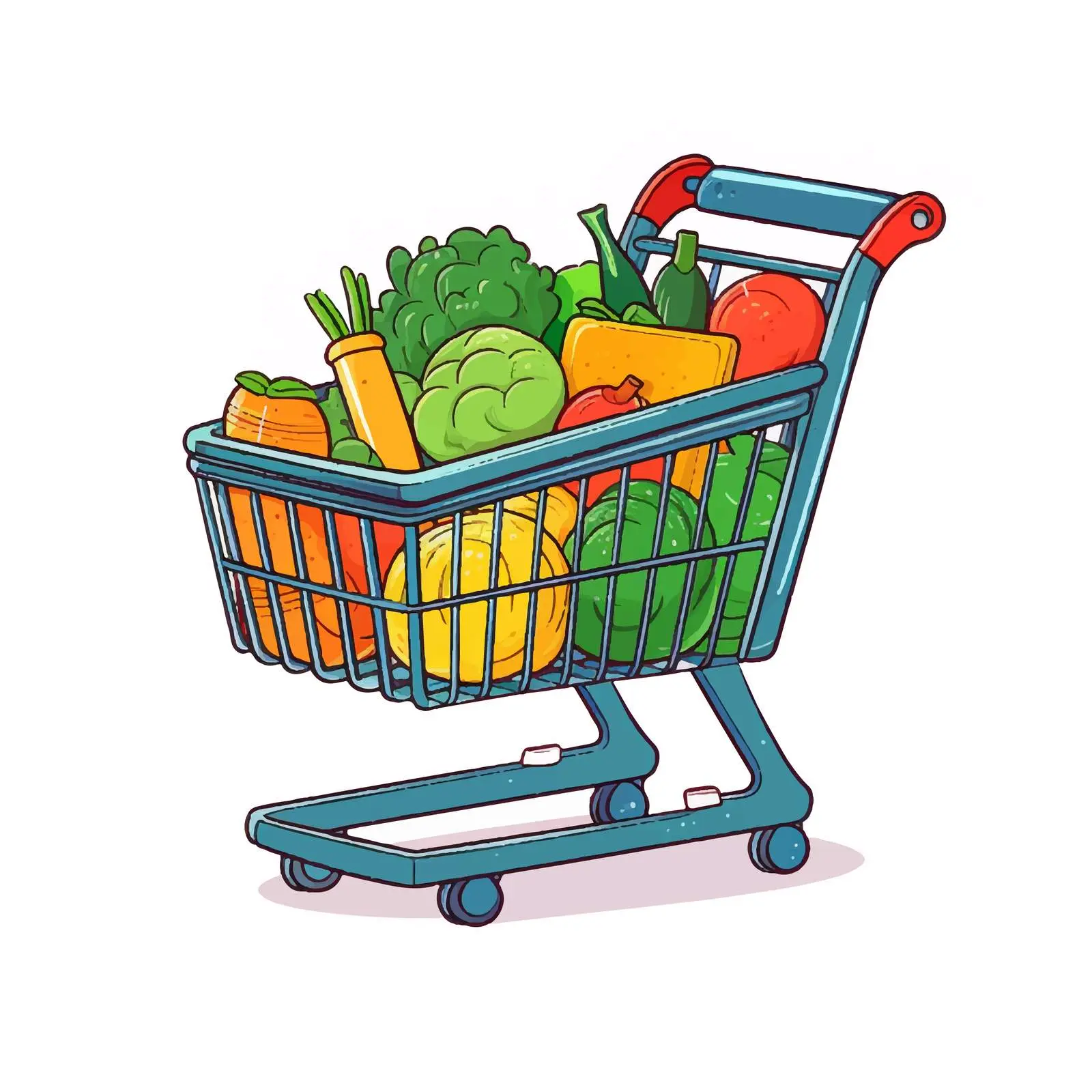 Isolated Supermarket Trolley Line Vector Illustration — free download from Dotvec