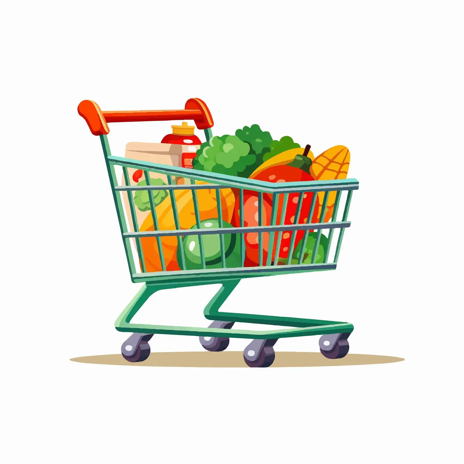 Isolated Supermarket Trolley Vector Illustration — free download from Dotvec